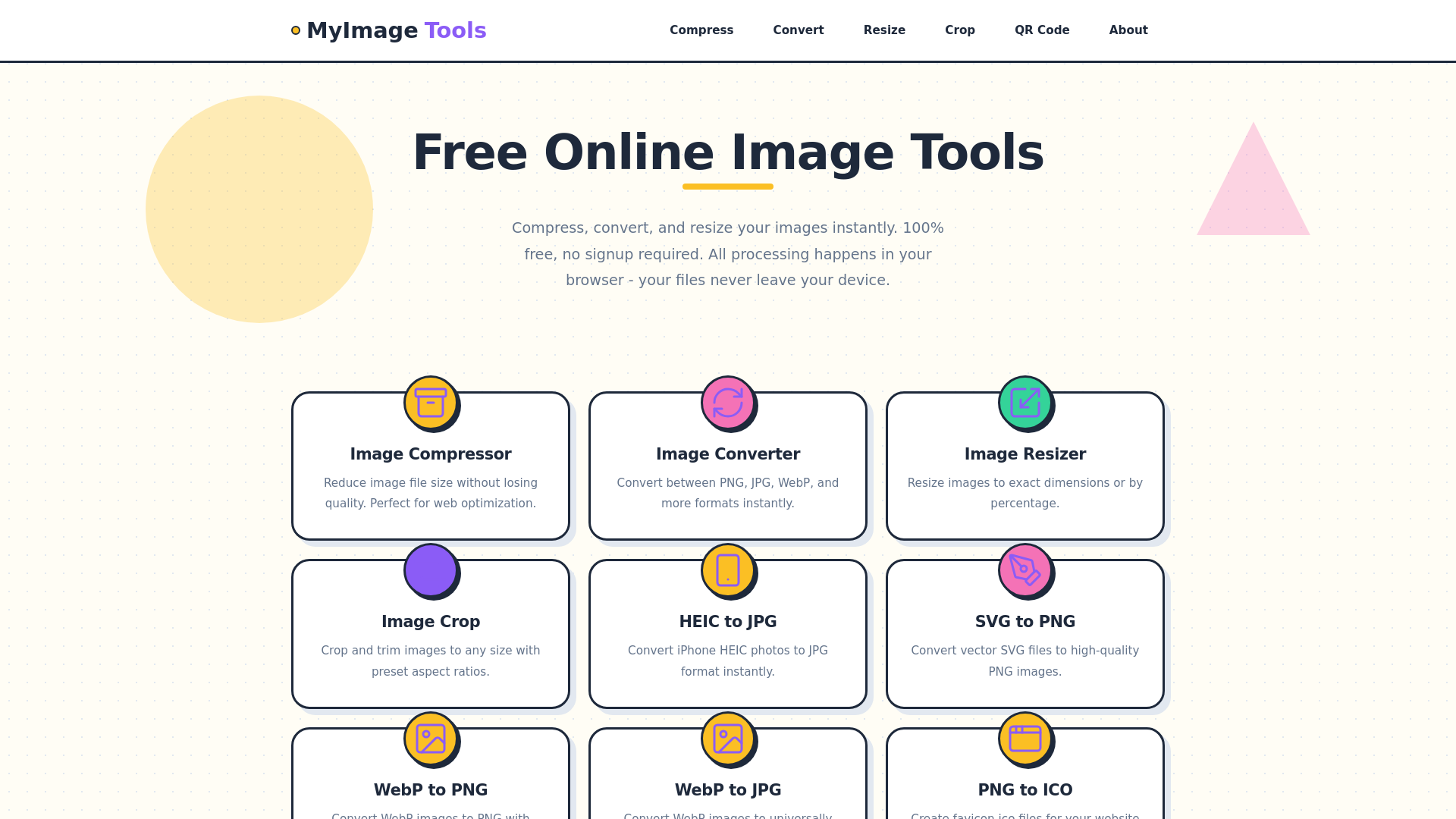 website screenshot of https://myimagetools.site
