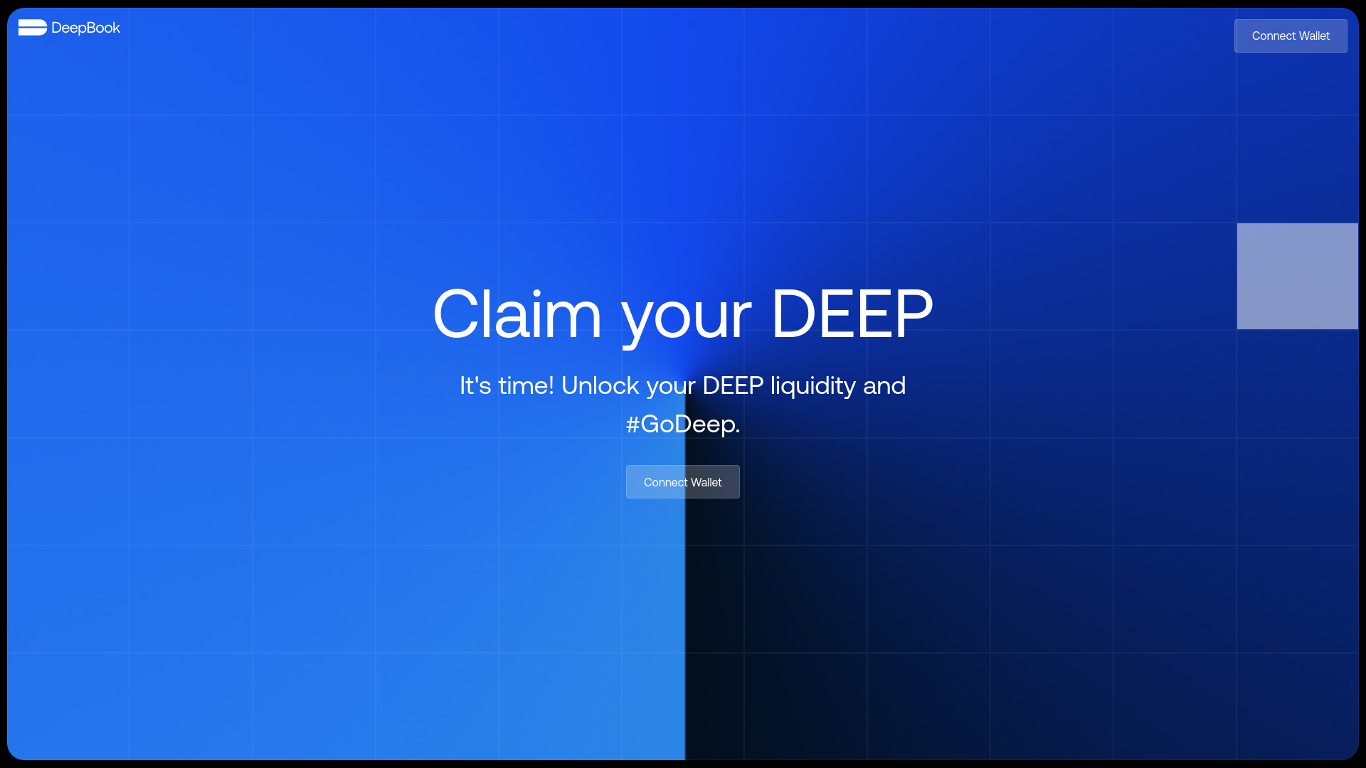 website screenshot of https://claim-deepbook.info/