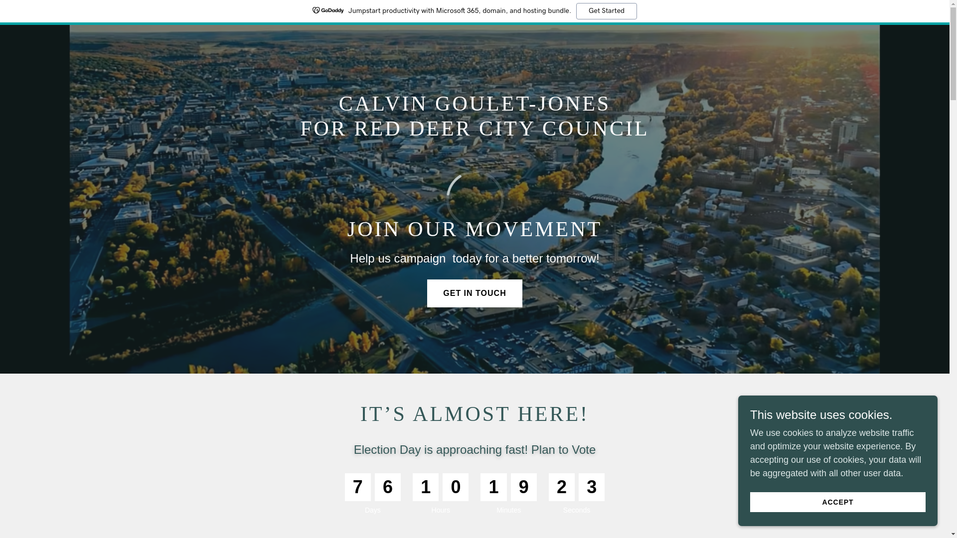 website screenshot of https://calvinforcouncil.com/