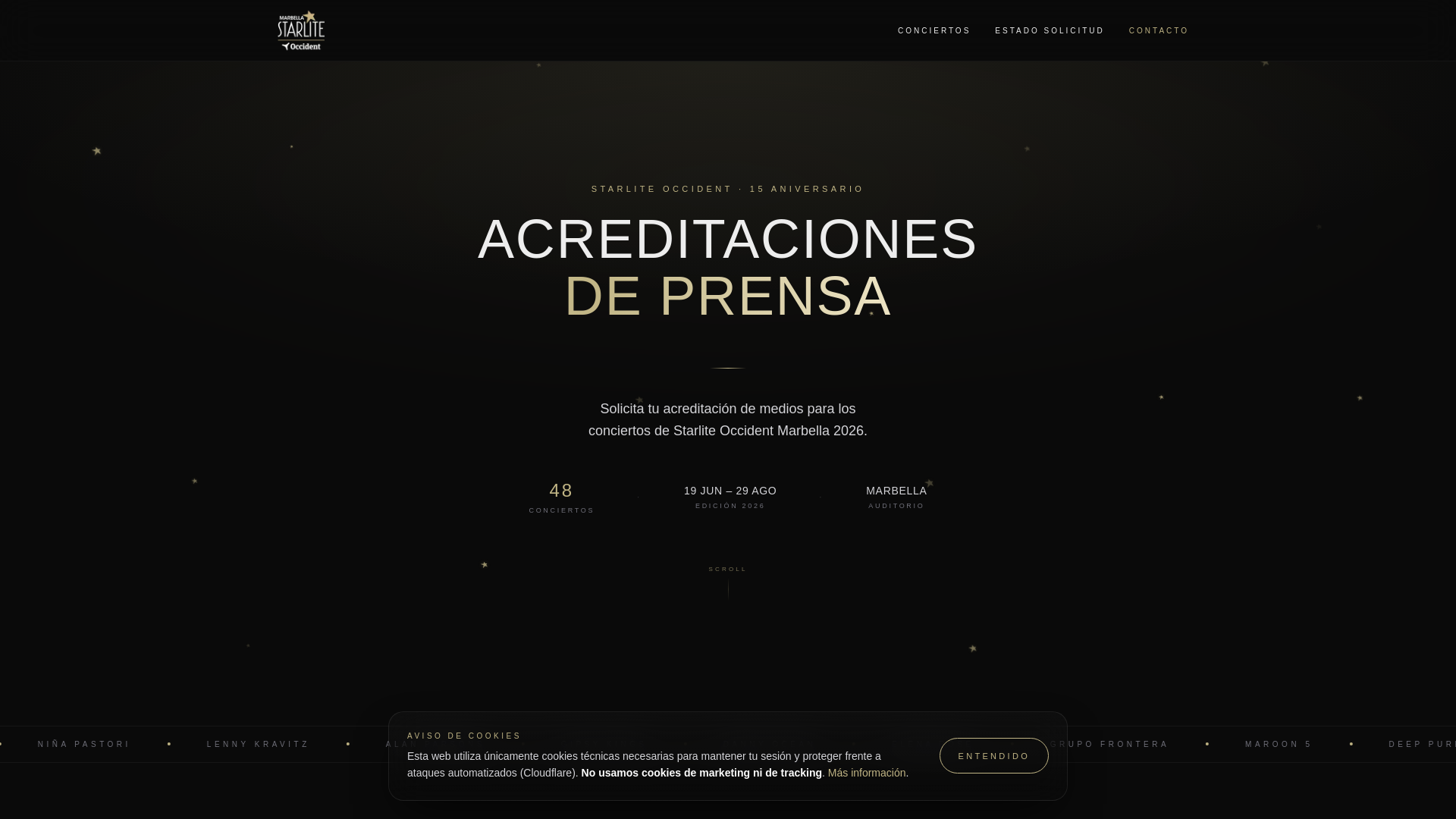 website screenshot of https://acreditacionesstarlite.es/