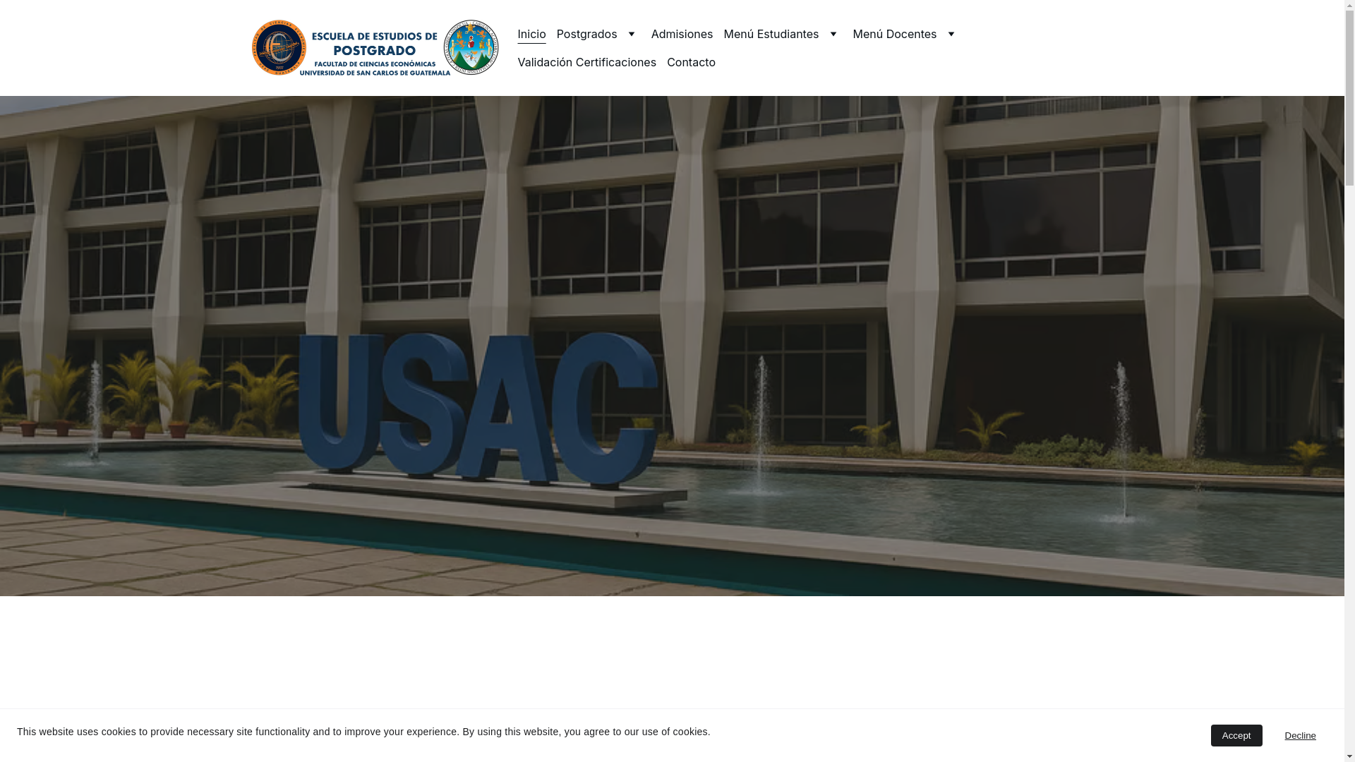 website screenshot of https://postgradoeconomicasusac.edu.gt/