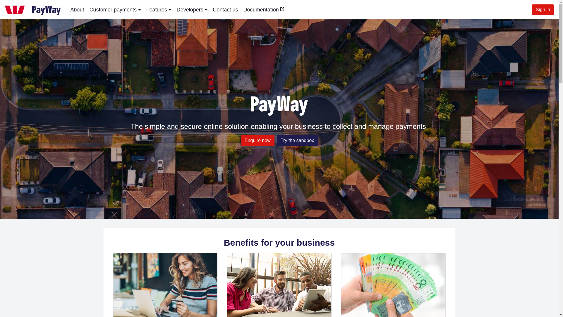 website screenshot of https://www.payway.com.au/