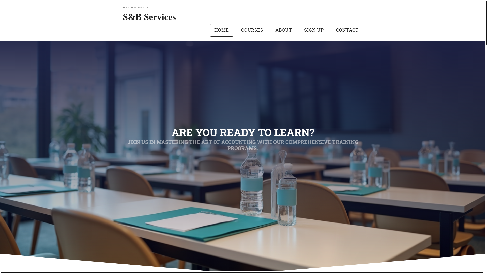 website screenshot of https://sbservices.org.za/