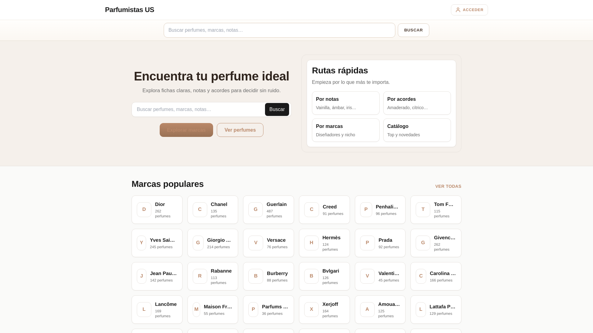 website screenshot of https://parfumistas.us/