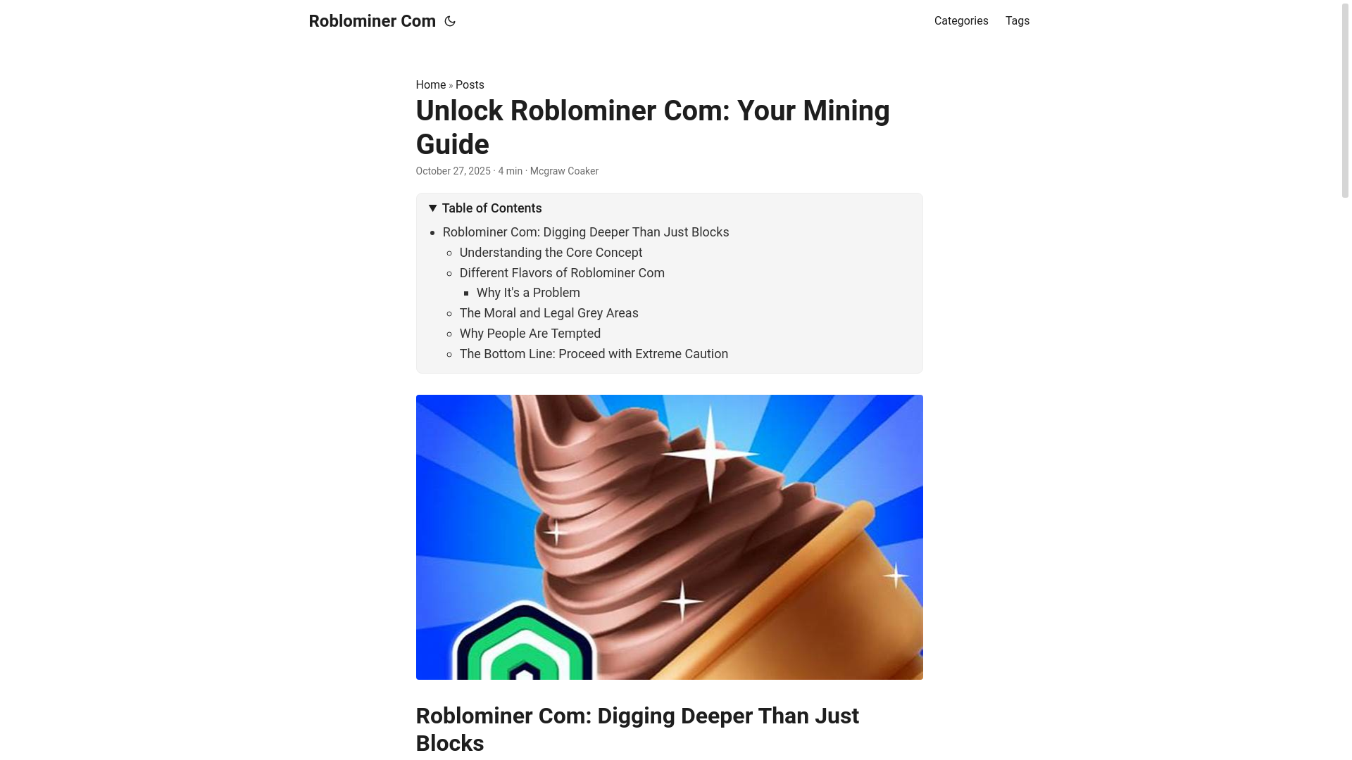 website screenshot of https://roblominer-com.pages.dev/