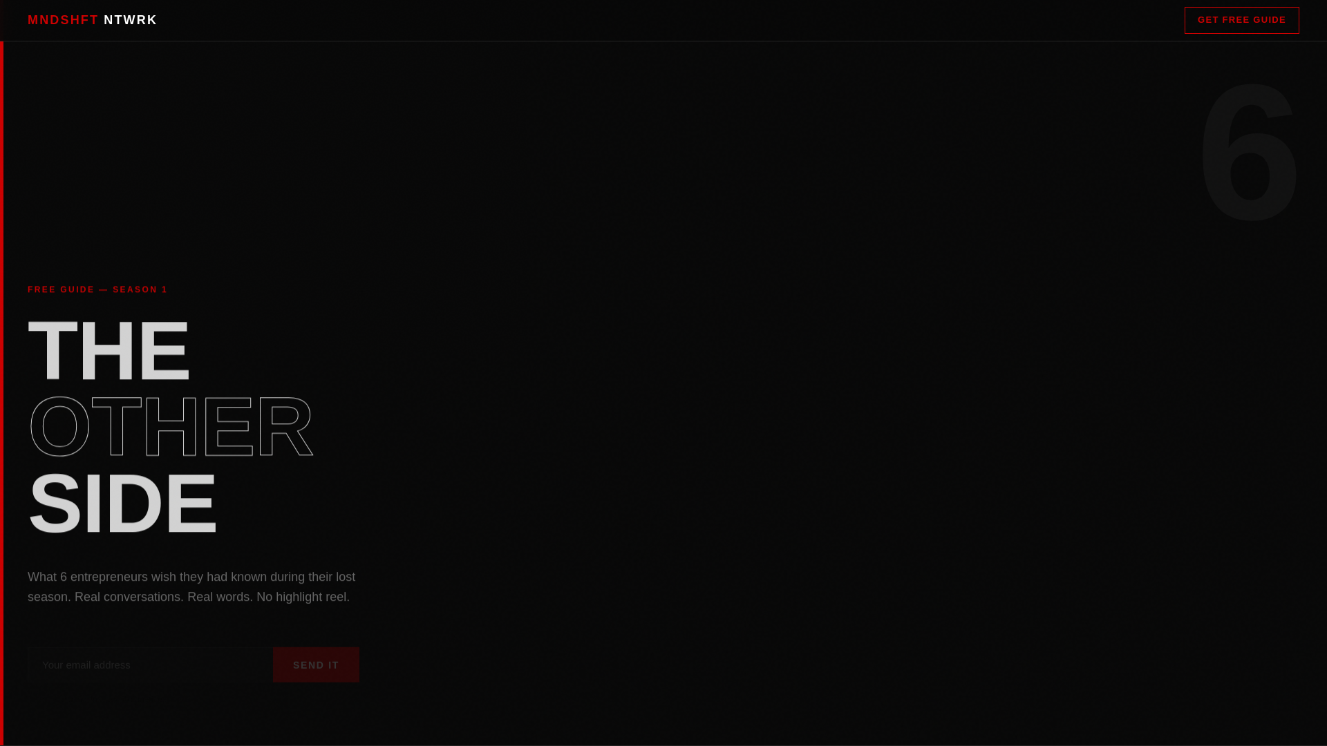 website screenshot of https://mndshftntwrk.com