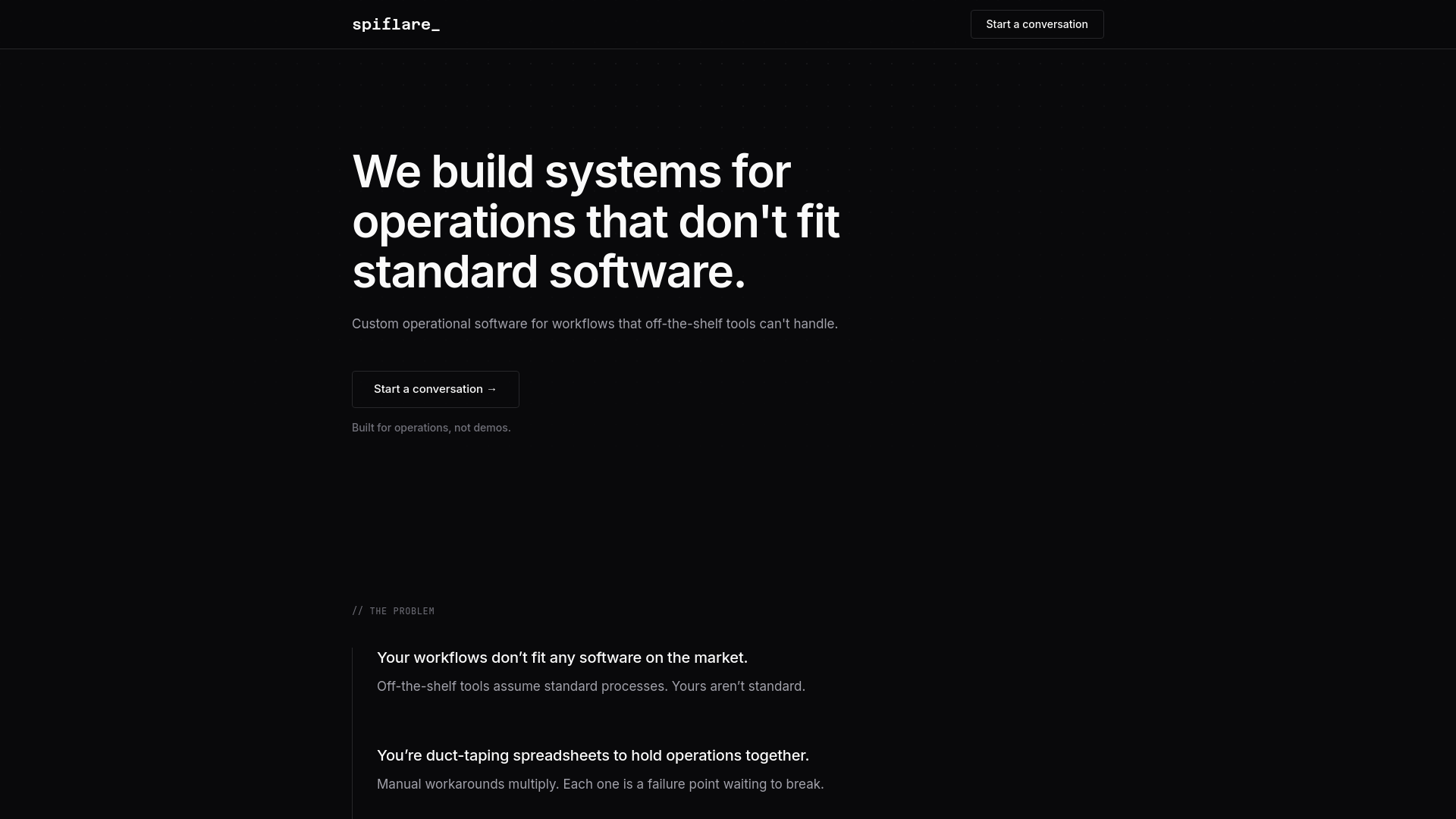 website screenshot of https://spiflare-web.pages.dev/