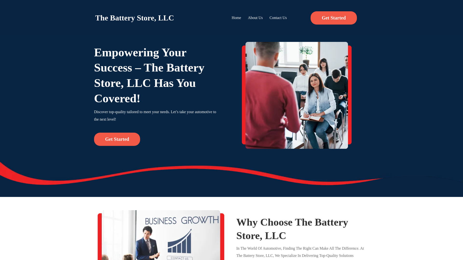 website screenshot of https://thebatterystore.xyz