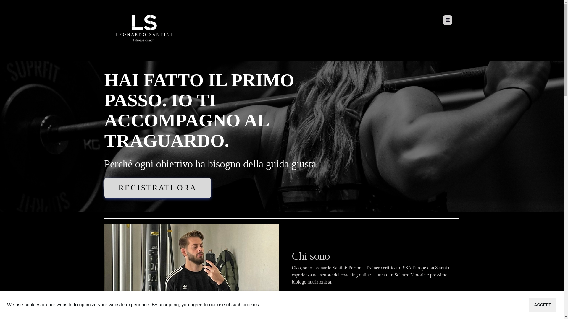 website screenshot of https://leonardosantinifitcoach.com/