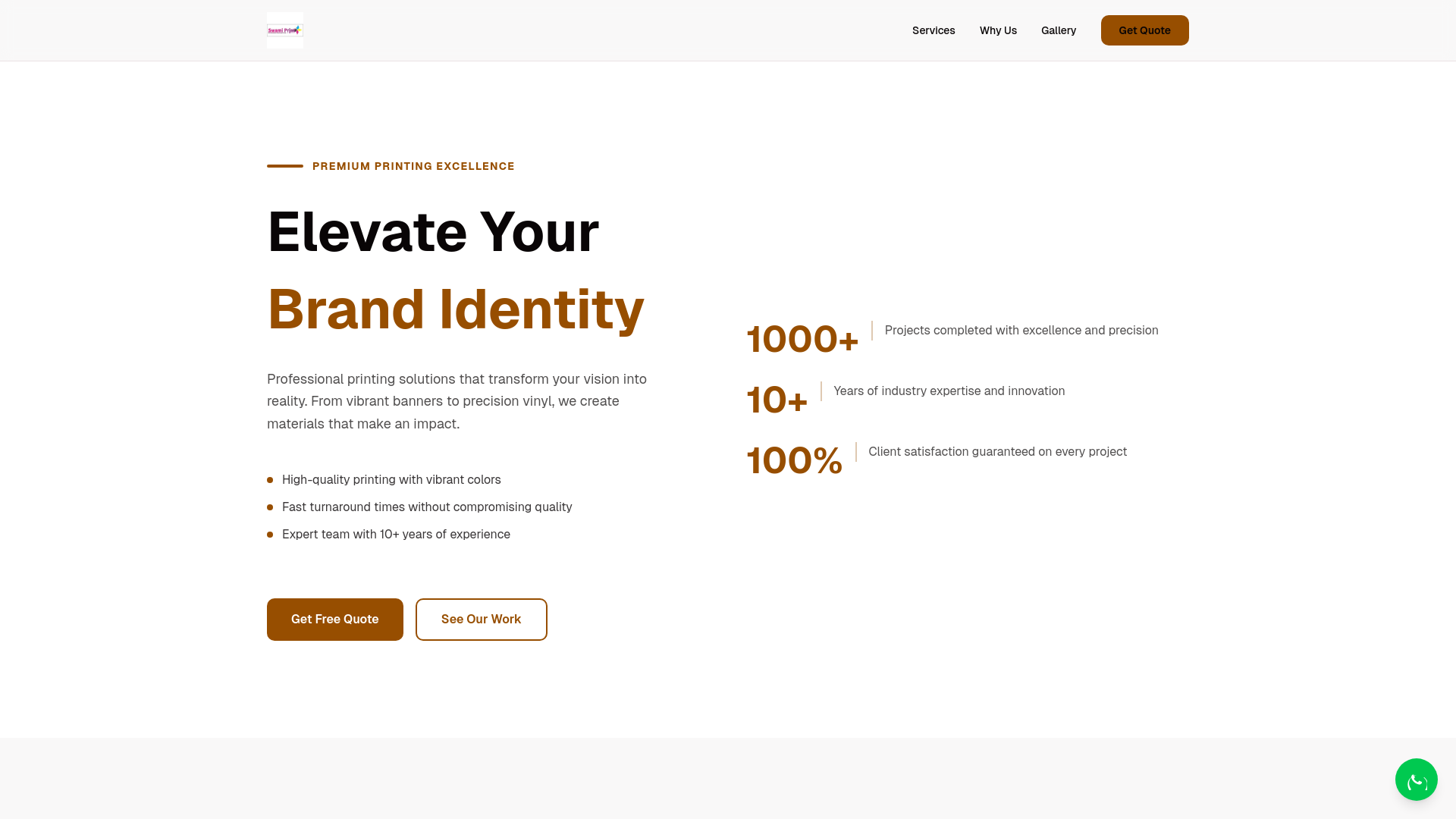 website screenshot of https://swamiprints.in