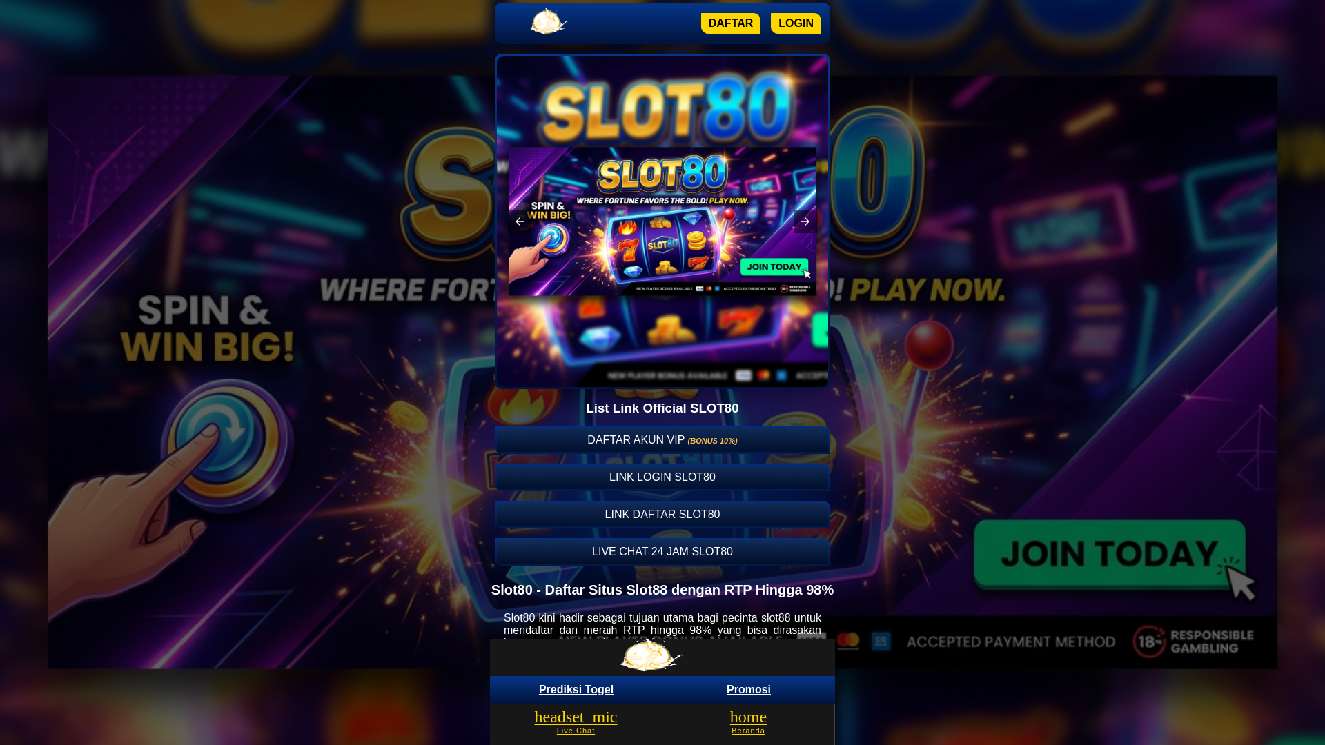website screenshot of https://slot80s.pages.dev/