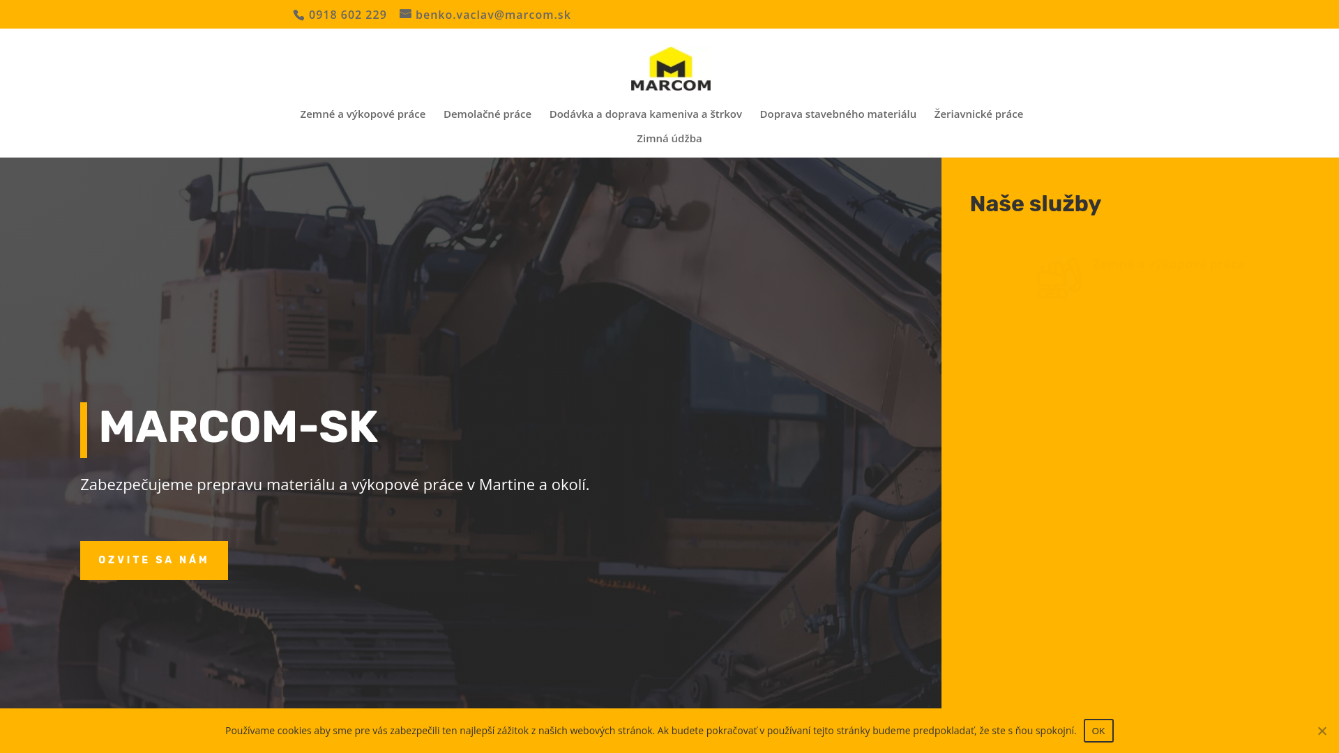 website screenshot of https://martinzeriav.sk/