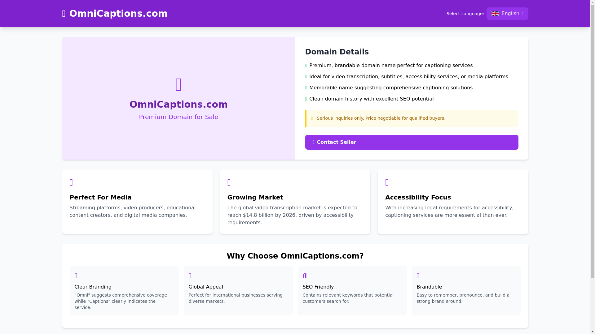 website screenshot of https://omnicaptions.com/