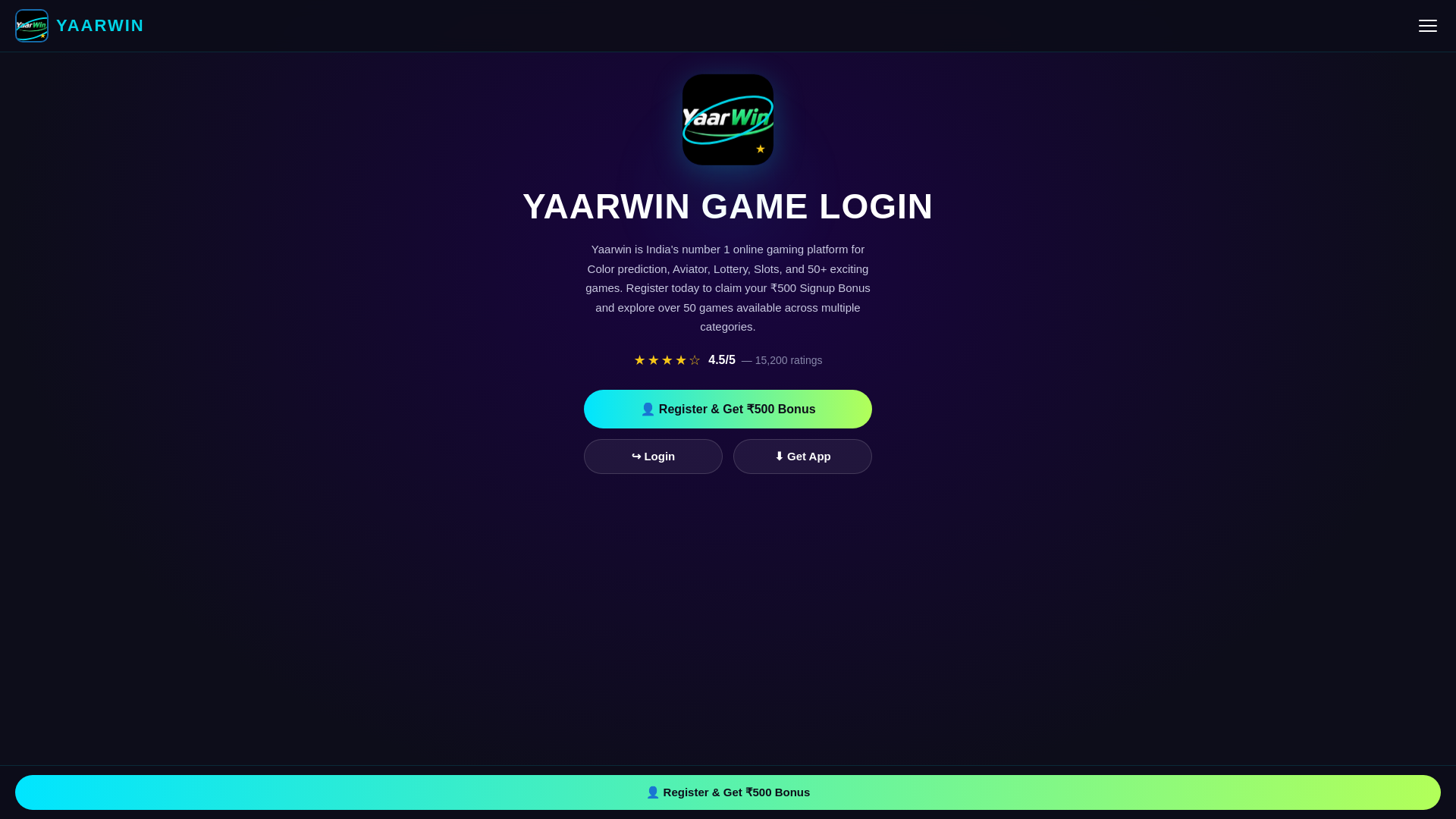 website screenshot of https://yaarwin.today/