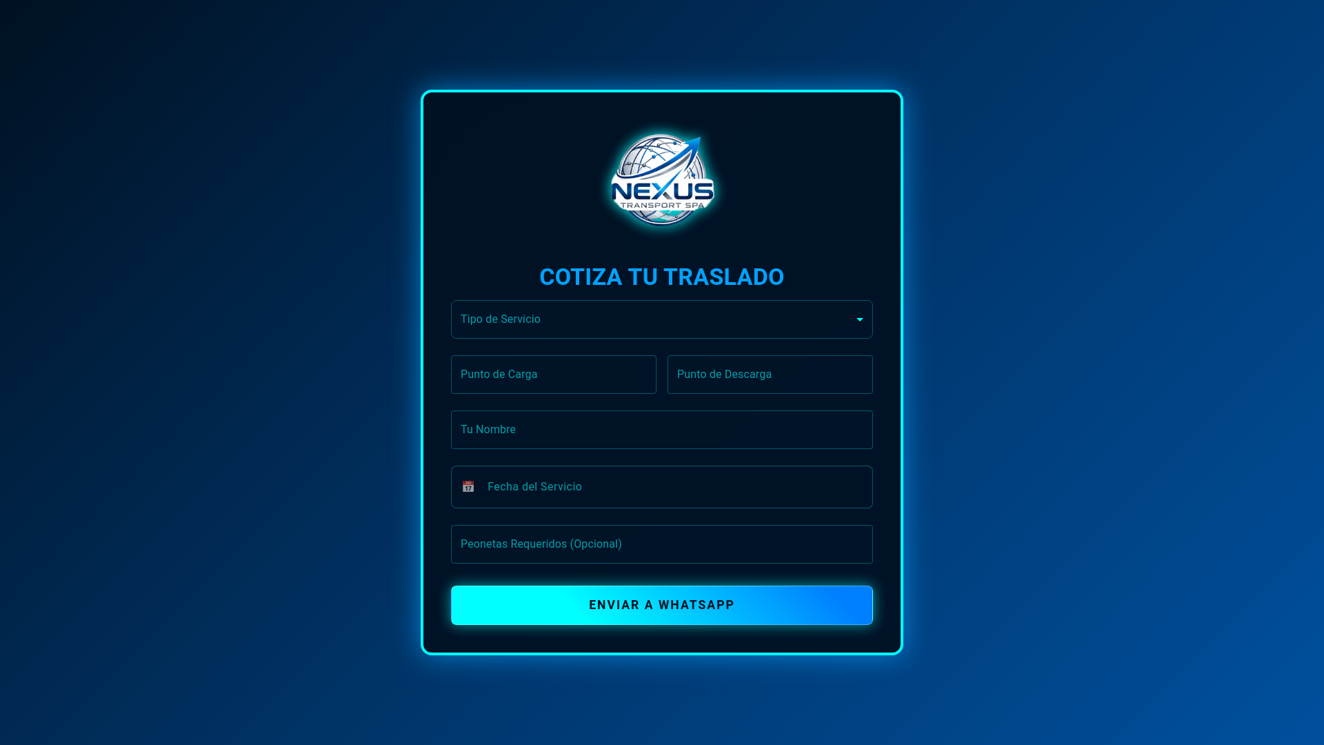 website screenshot of https://nexustransportspa.com/