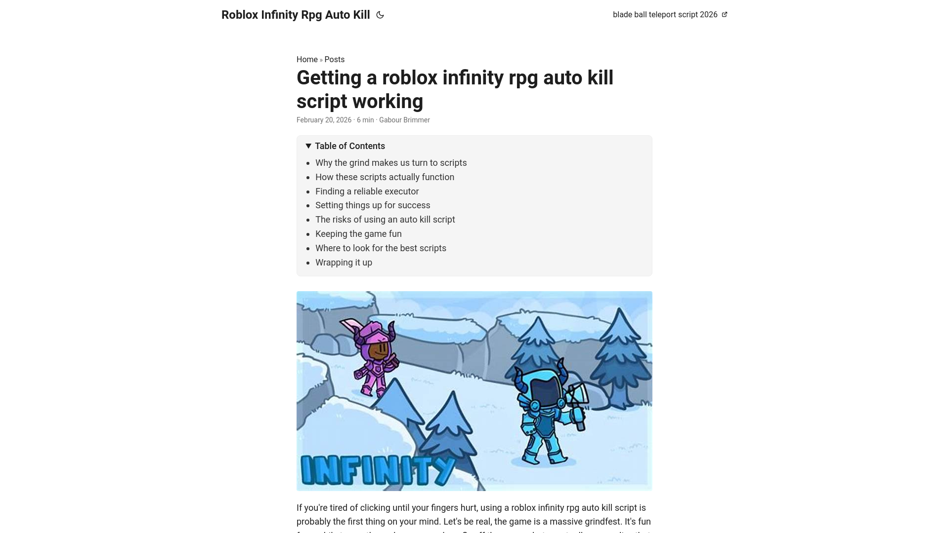 website screenshot of https://roblox-infinity-rpg-auto-kill.pages.dev/
