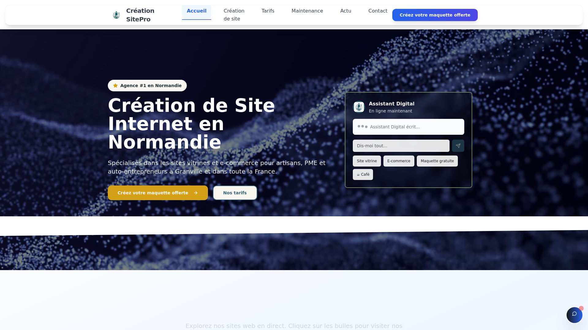website screenshot of https://creation-sitepro.fr/