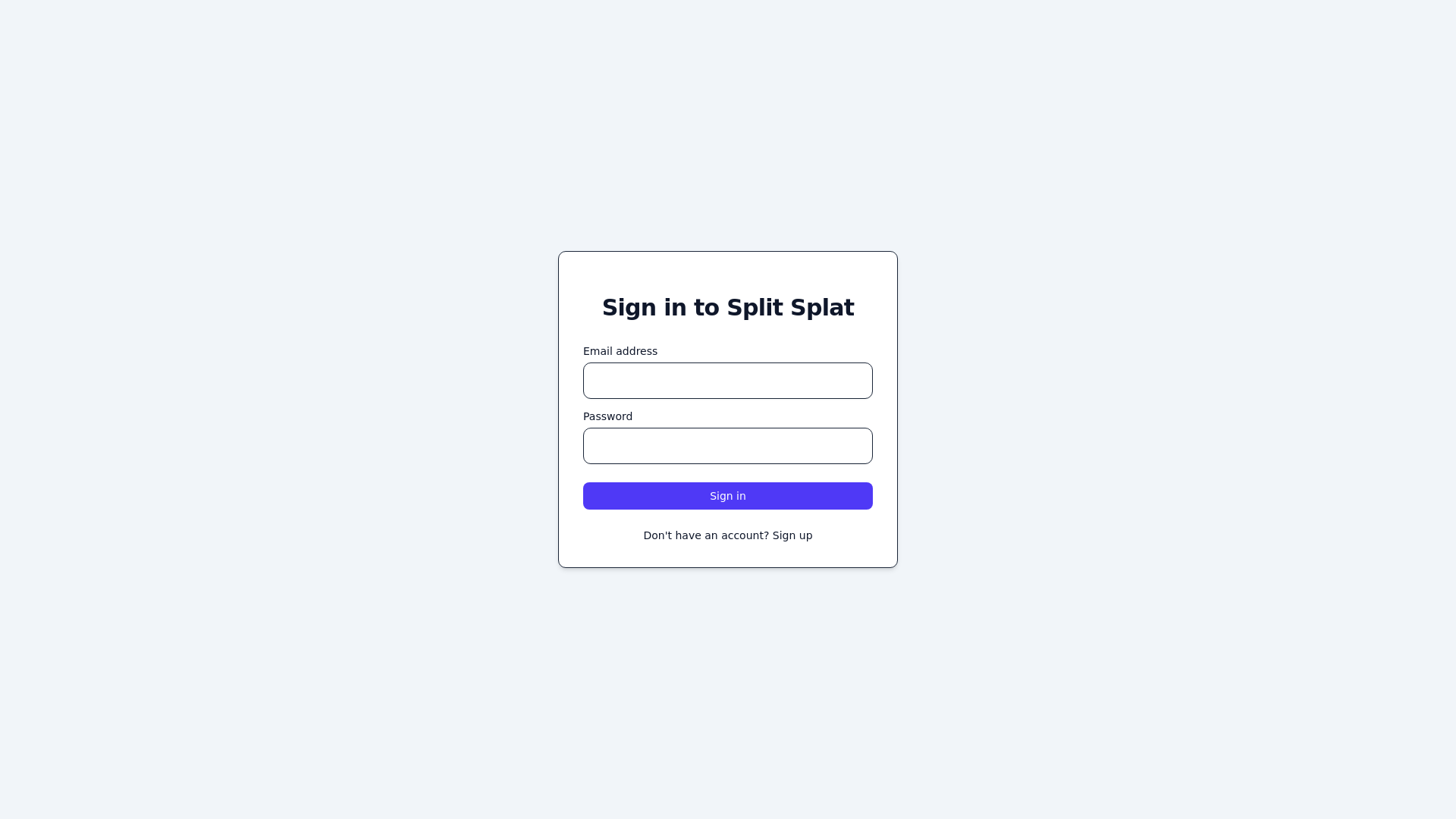 website screenshot of https://splitsplat.app/