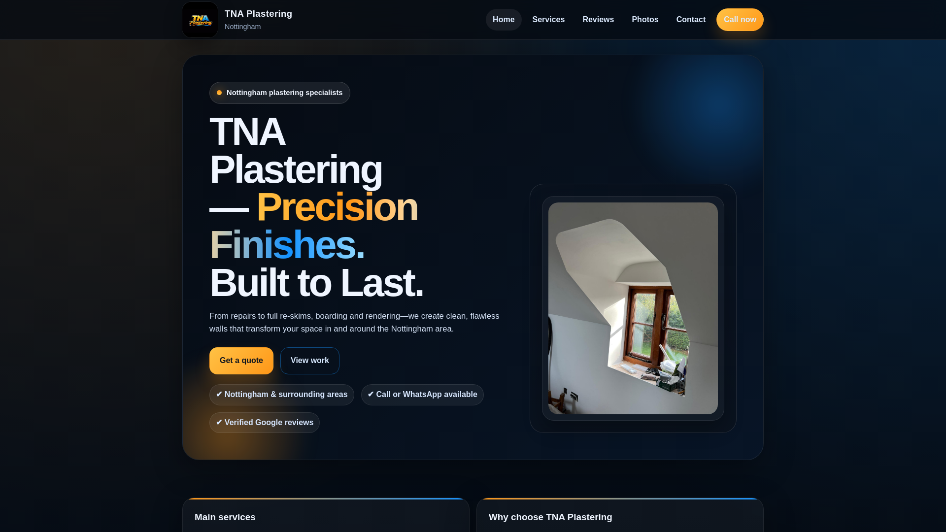 website screenshot of https://tnaplastering.com