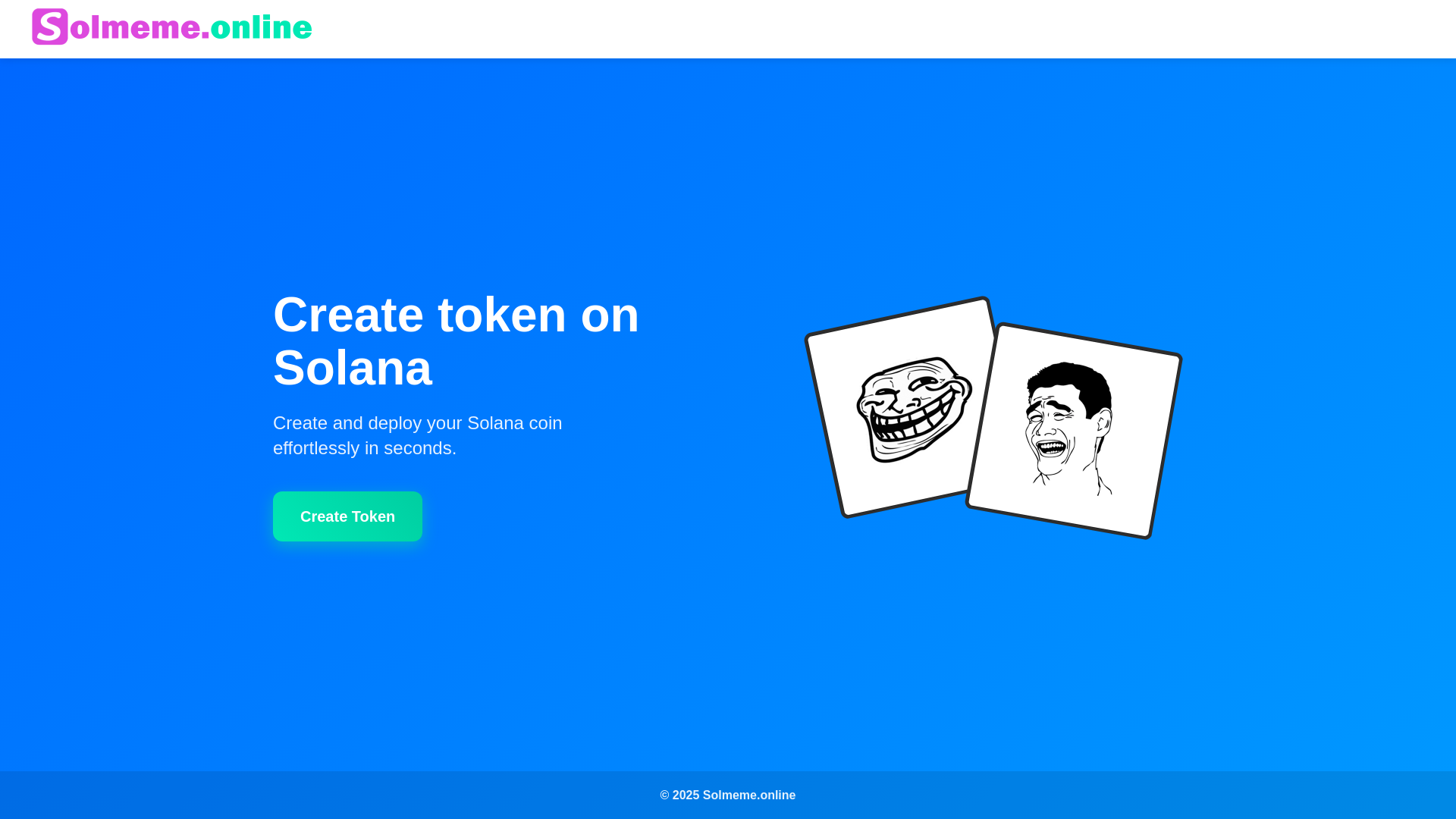 website screenshot of https://solmeme.online/