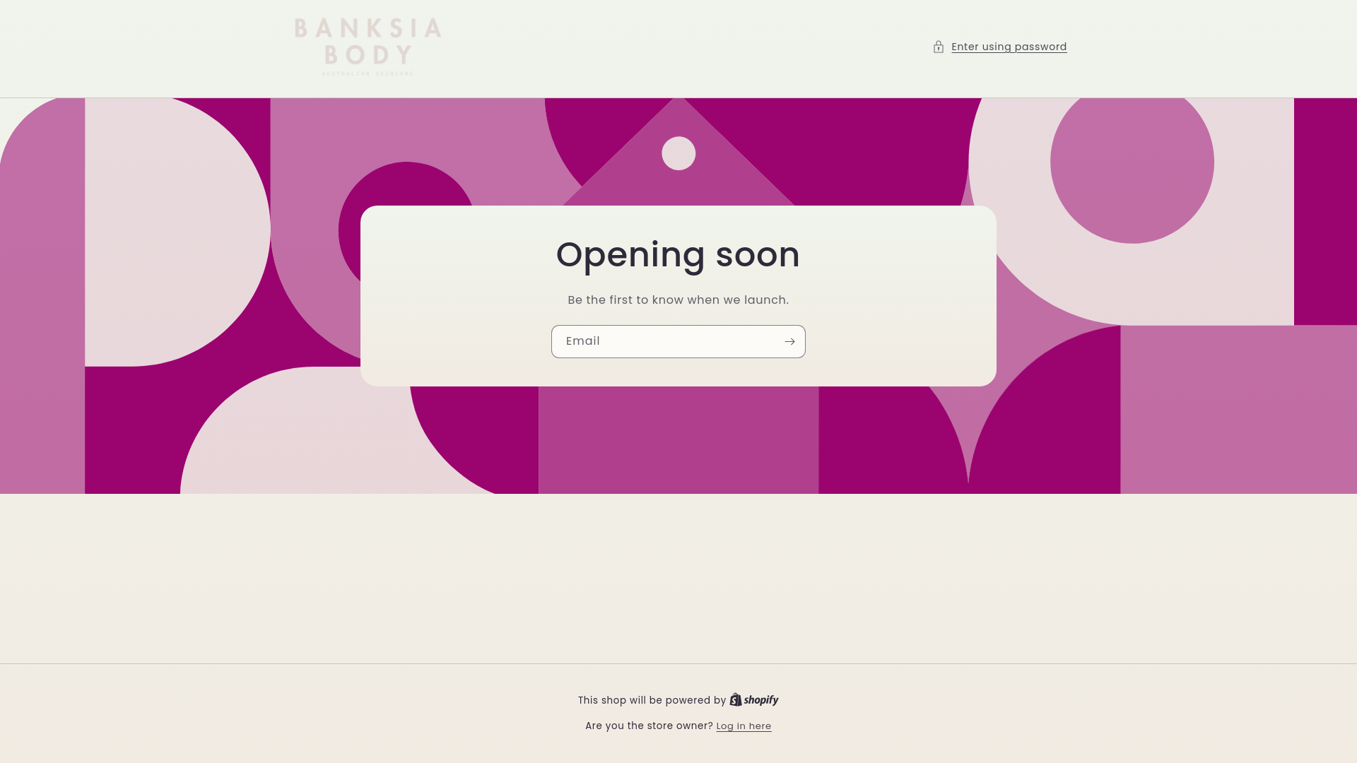 website screenshot of https://banksiabody.com/
