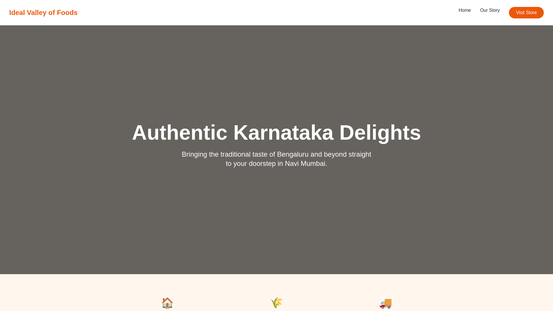 website screenshot of https://idealvalleyoffoods.com/