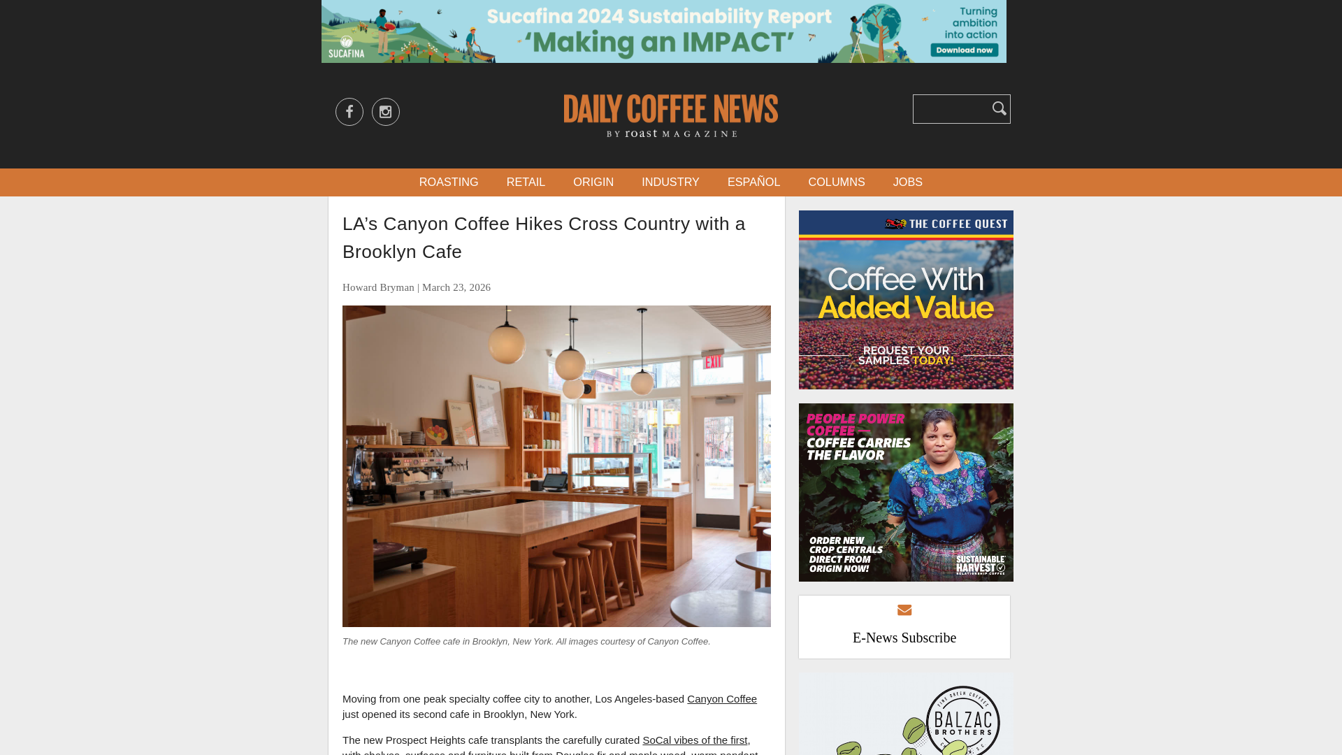 website screenshot of https://dailycoffeenews.com/2026/03/23/las-canyon-coffee-hikes-cross-country-with-a-brooklyn-cafe/