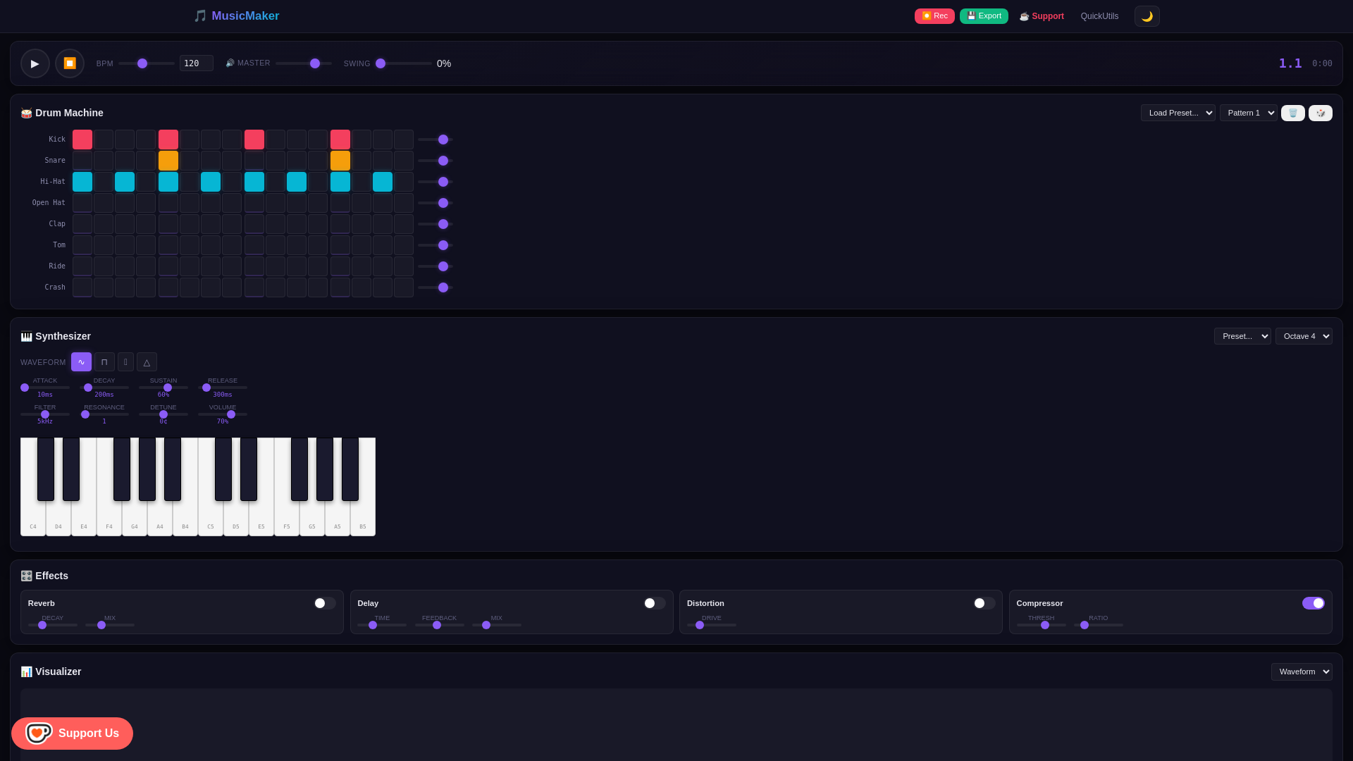 website screenshot of https://music-maker-7x1.pages.dev/