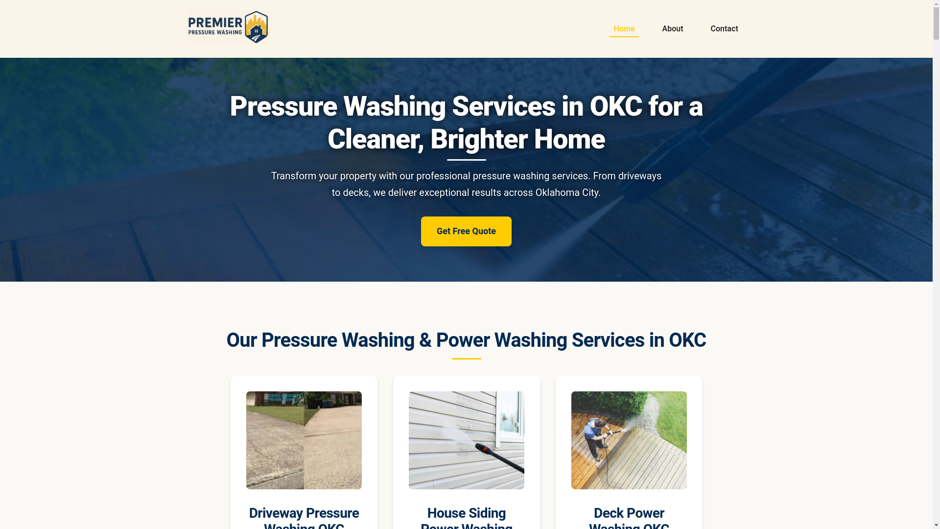 website screenshot of https://premier-pressure-washing.pages.dev/