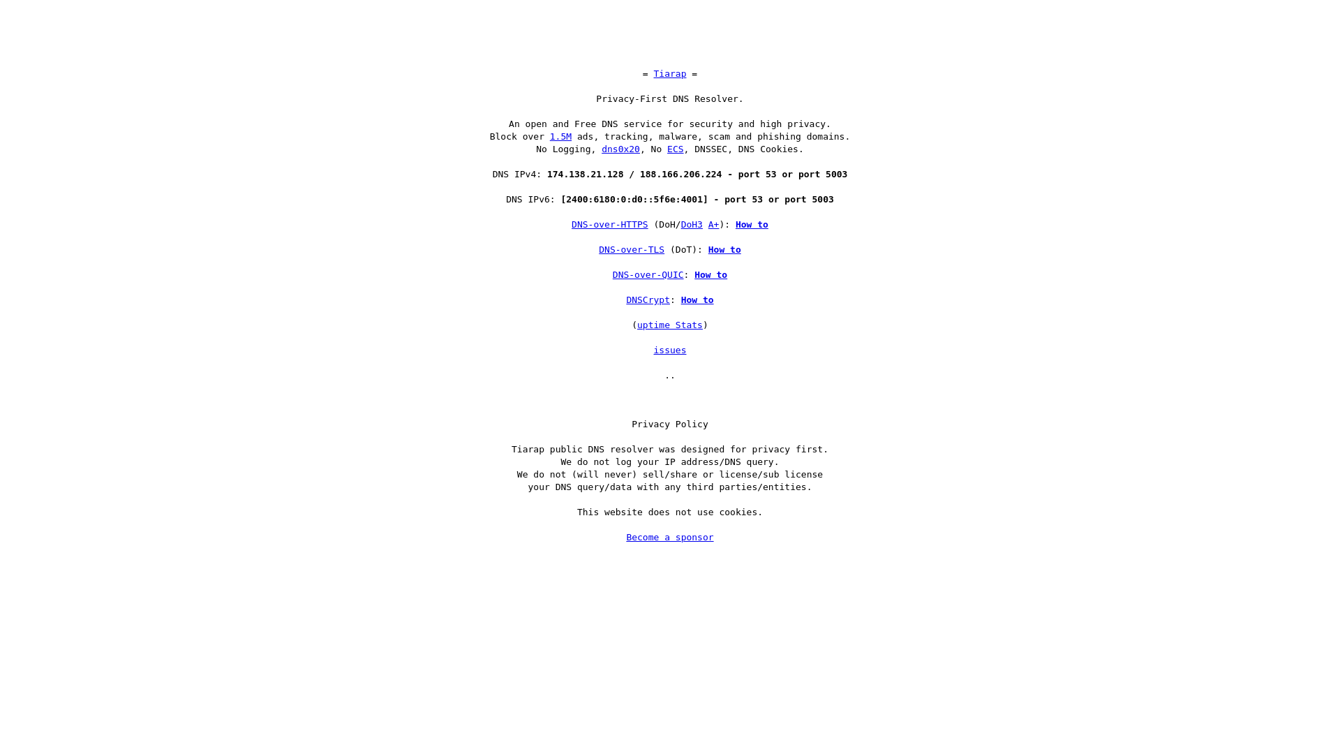 website screenshot of https://tiarap.org