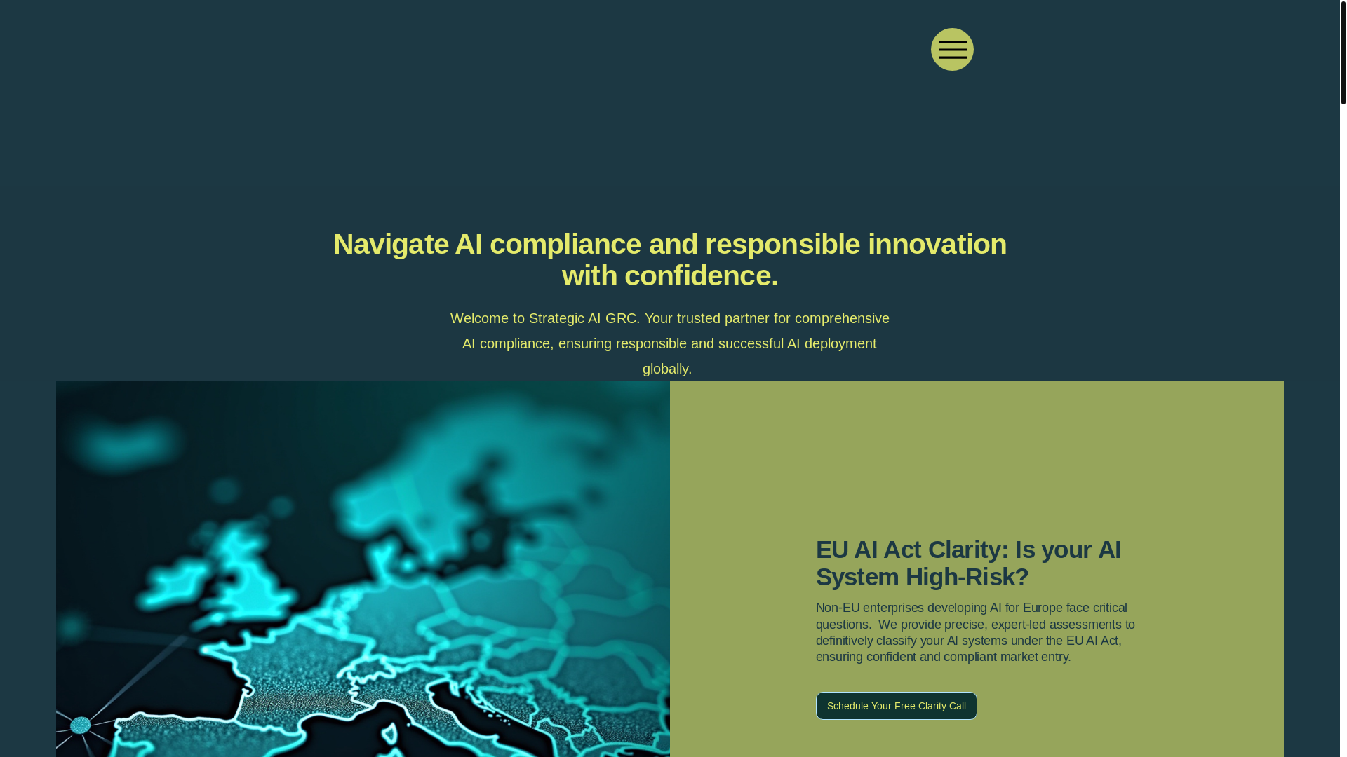 website screenshot of https://strategicaigrc.com/