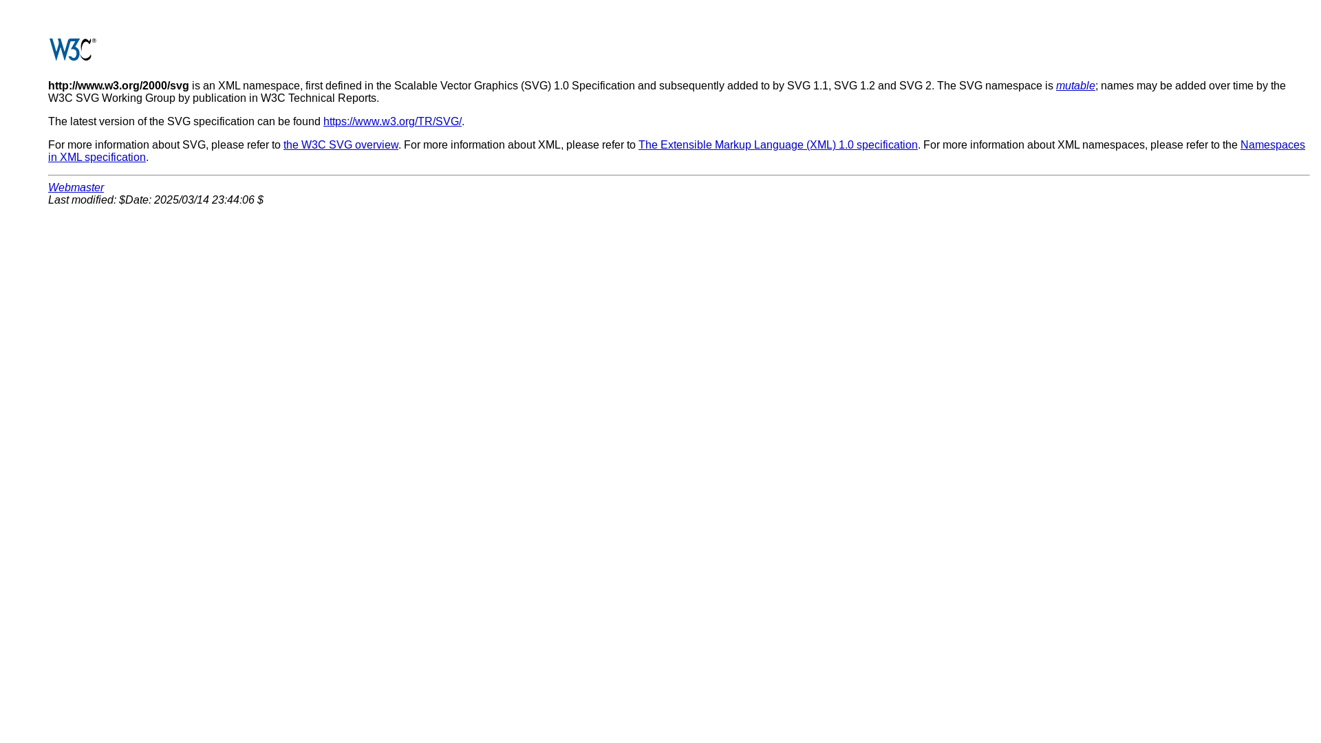 website screenshot of http://www.w3.org/2000/svg