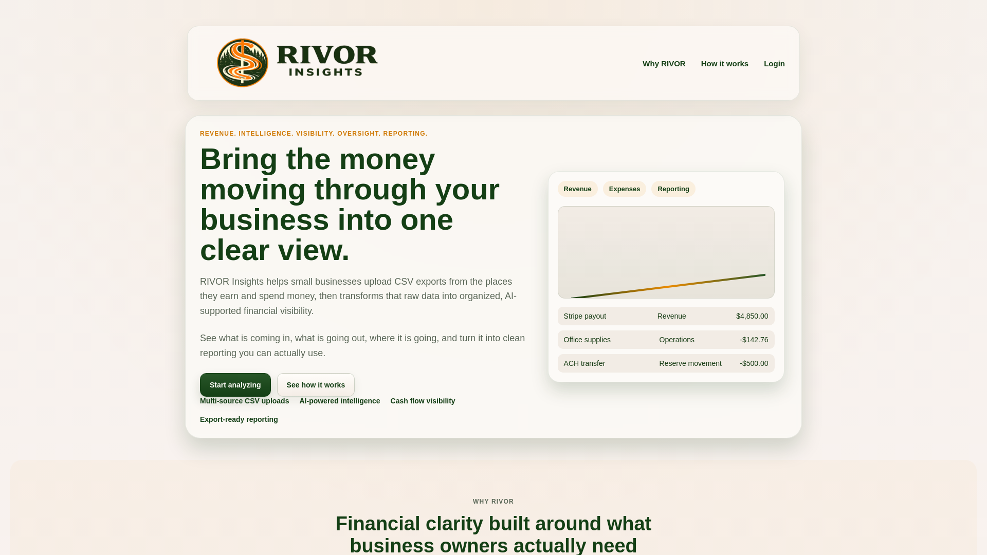 website screenshot of https://seeclearledger.com/