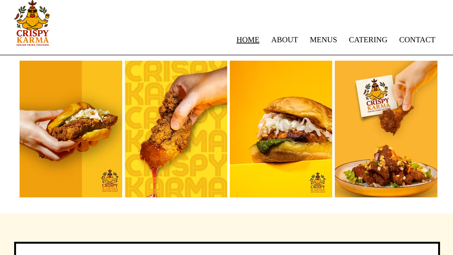 website screenshot of https://crispykarmacateringco.com/