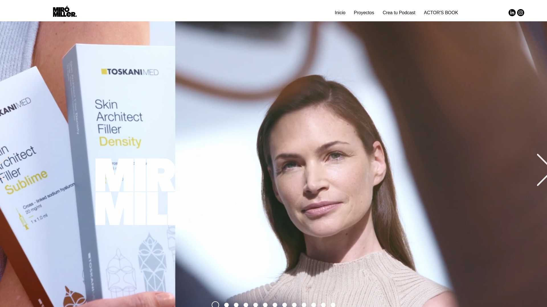 website screenshot of https://millermirostudio.com/