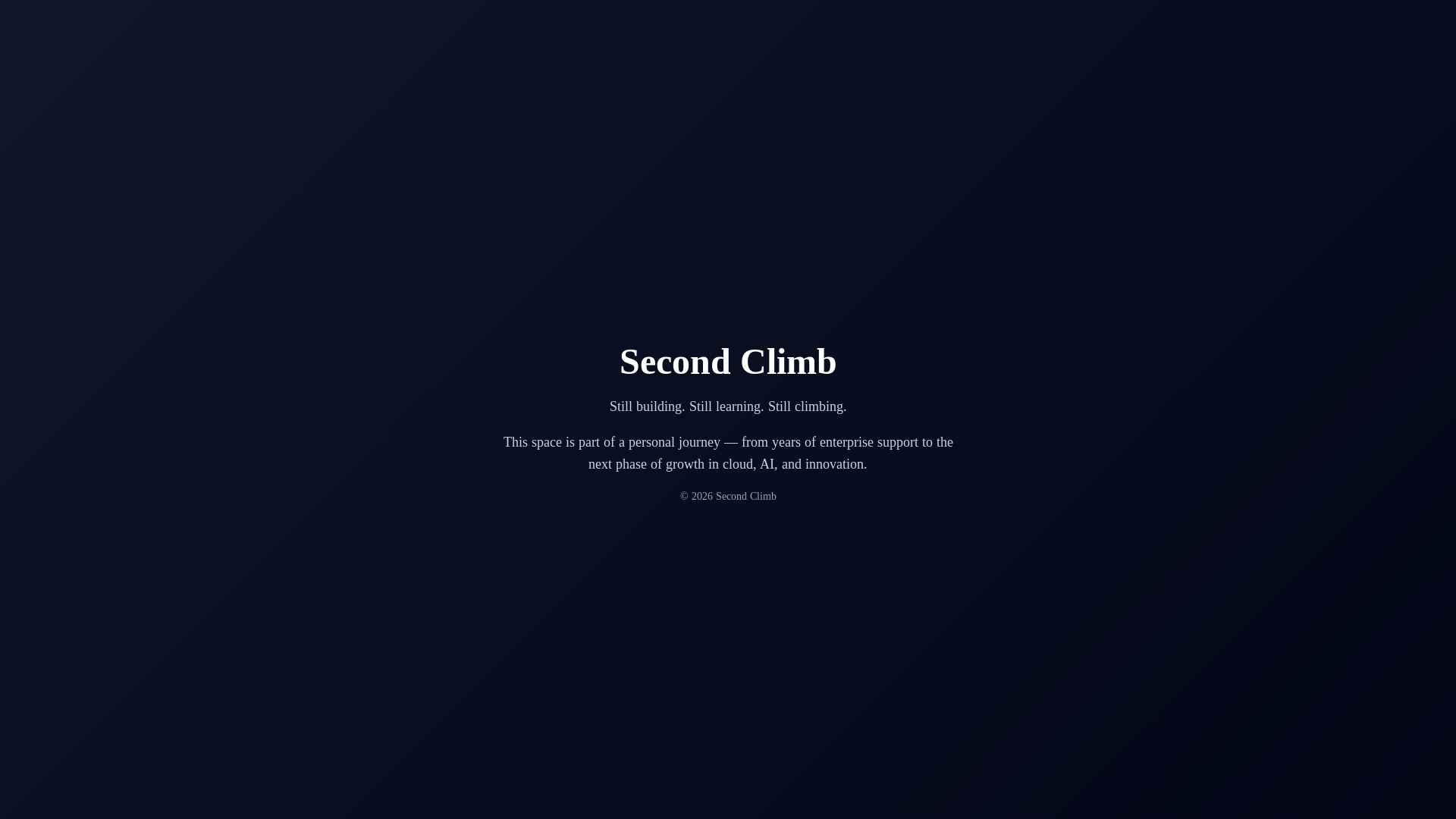 website screenshot of https://secondclimb.pages.dev/