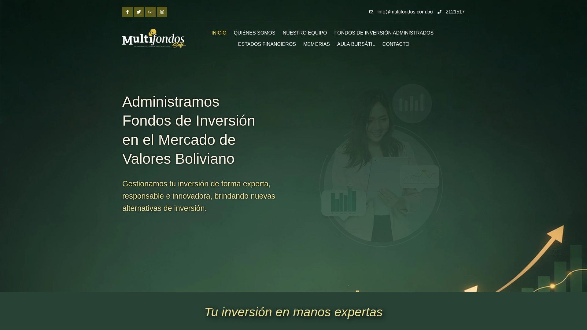 website screenshot of https://multifondos.com.bo/