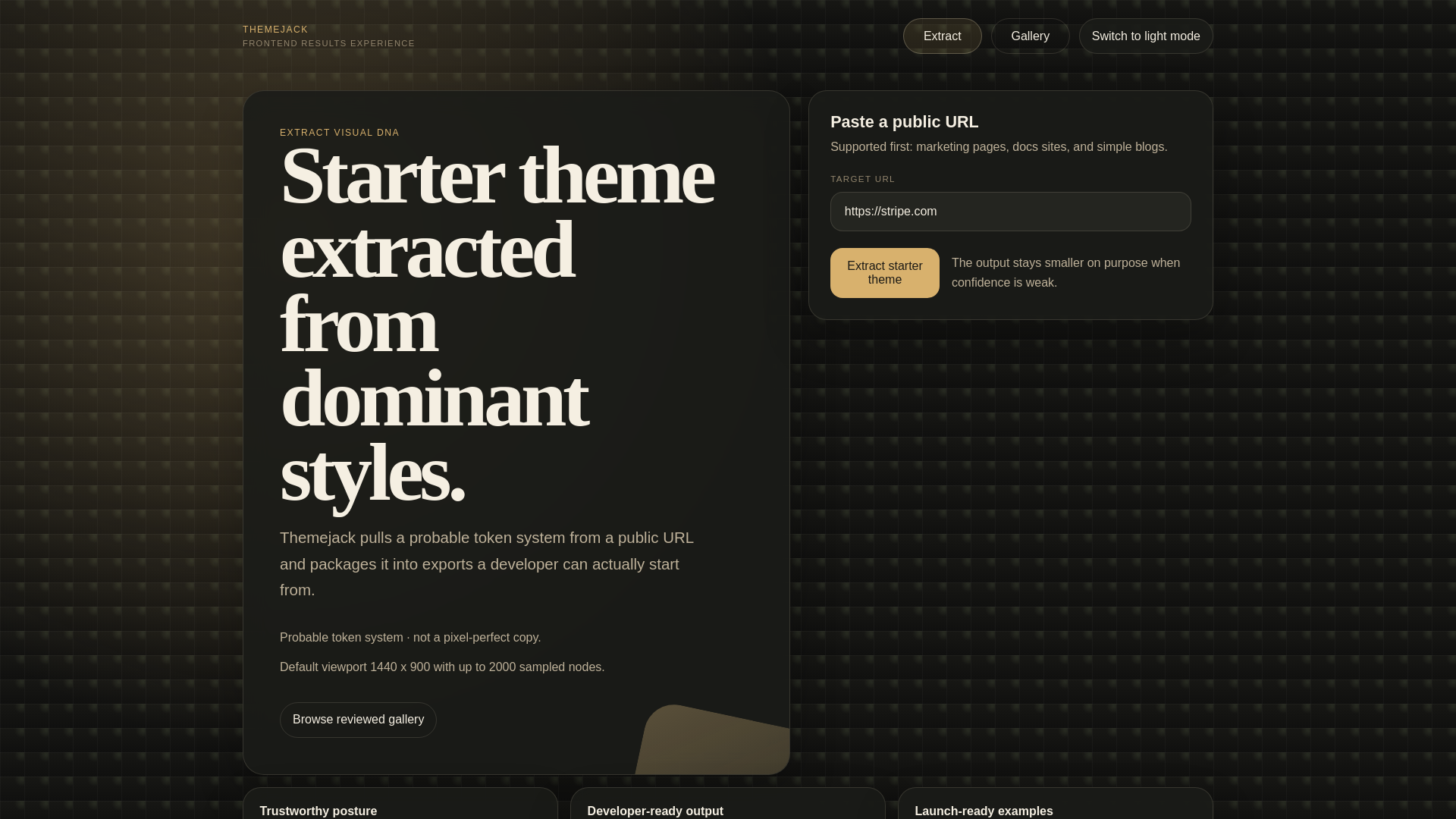 website screenshot of https://stylejack.dev/