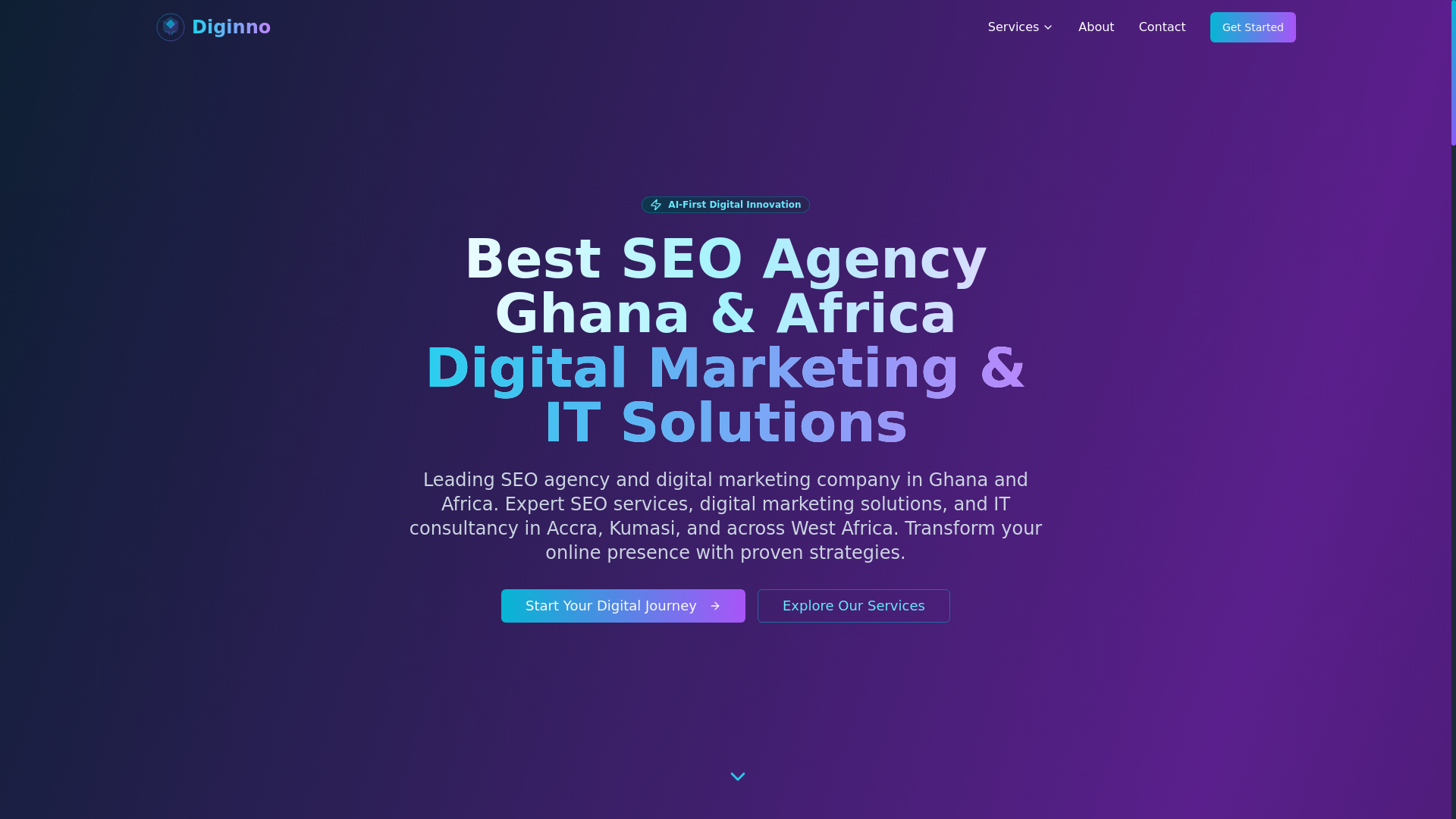 website screenshot of https://diginnotech.com/