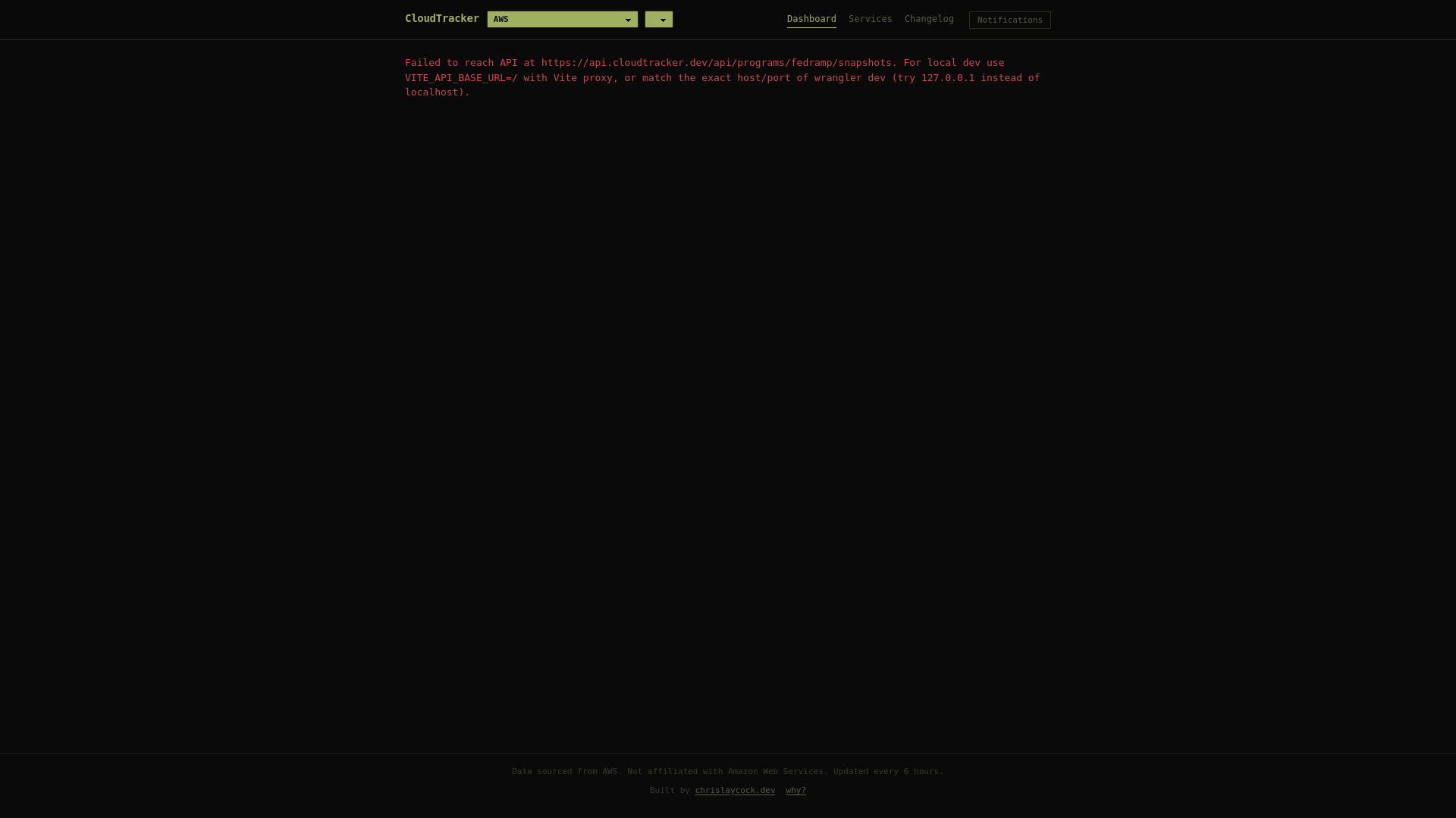 website screenshot of https://awstracker.pages.dev/