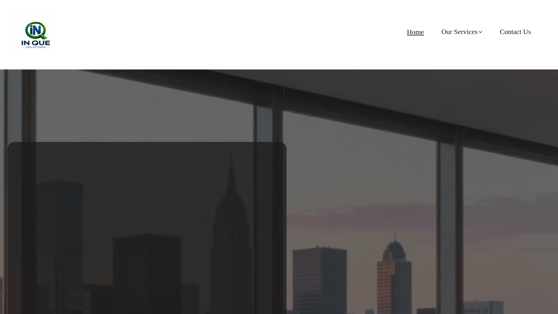 website screenshot of https://inquesolution.com/