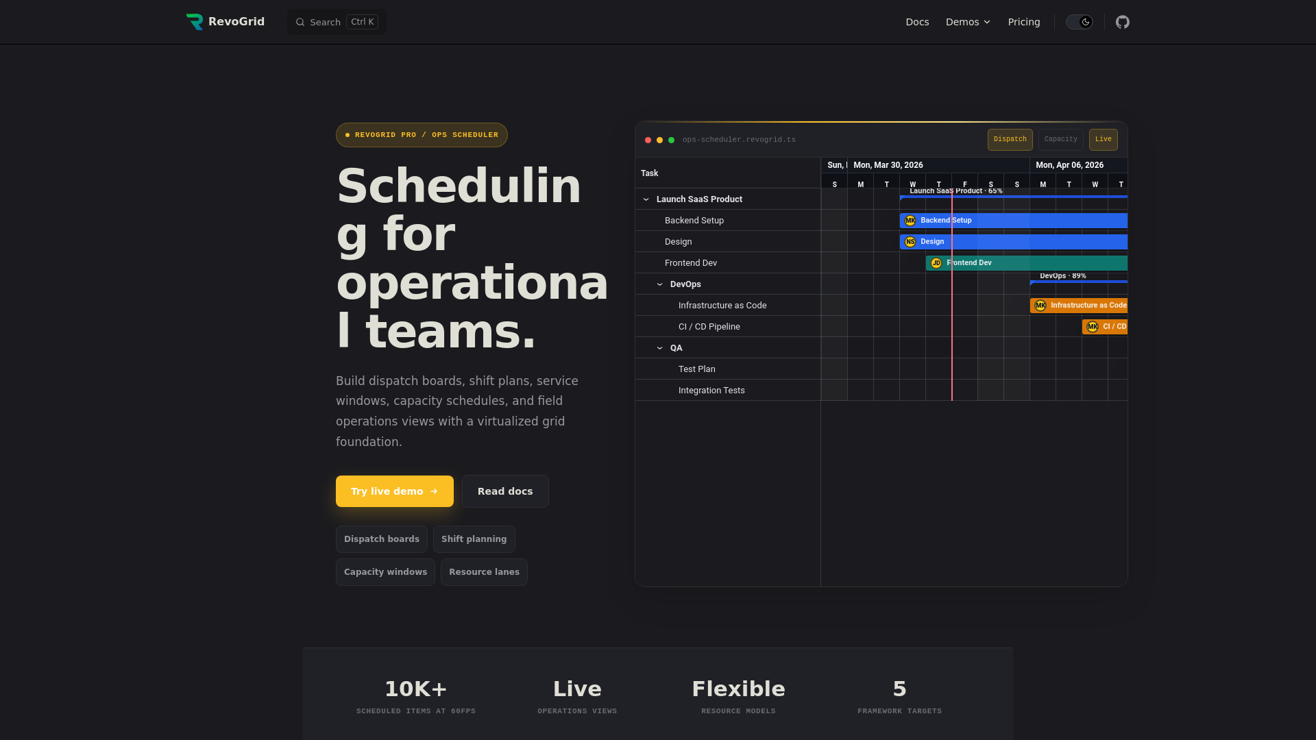 website screenshot of https://revogrid-docs-ops-scheduler.pages.dev/