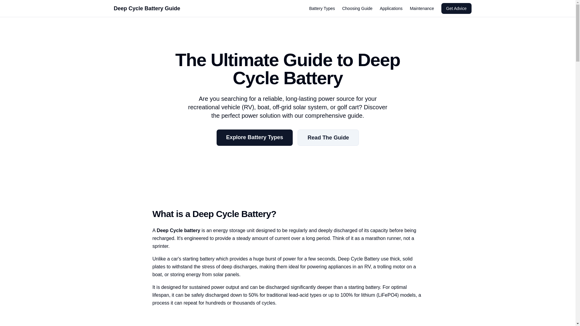 website screenshot of https://deep-cycle-battery.link/