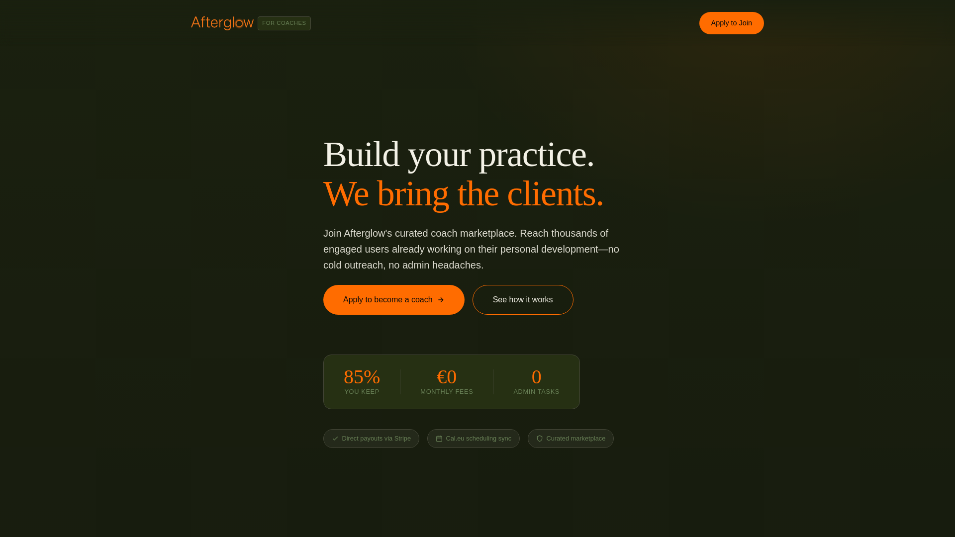 website screenshot of https://afterglow-coaches-website.pages.dev/