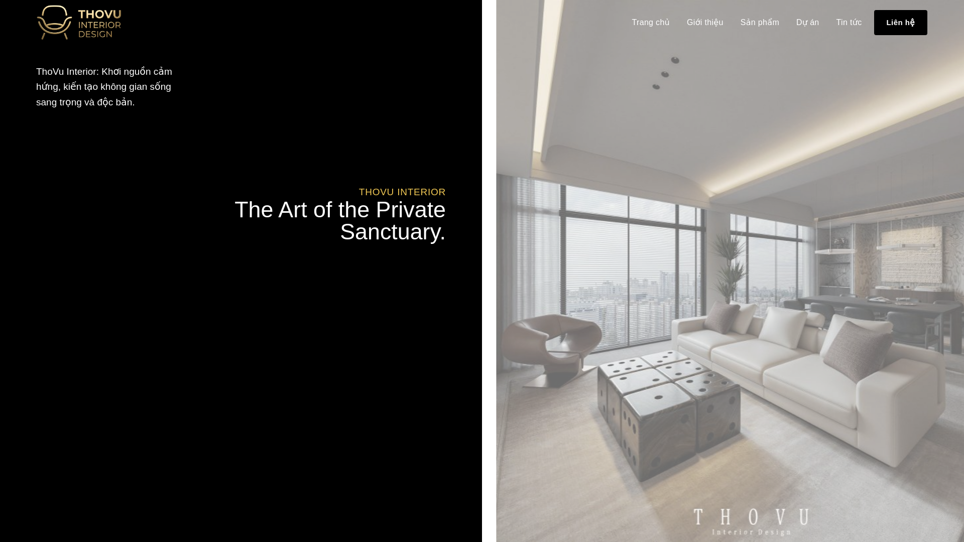 website screenshot of https://thovu-design.com