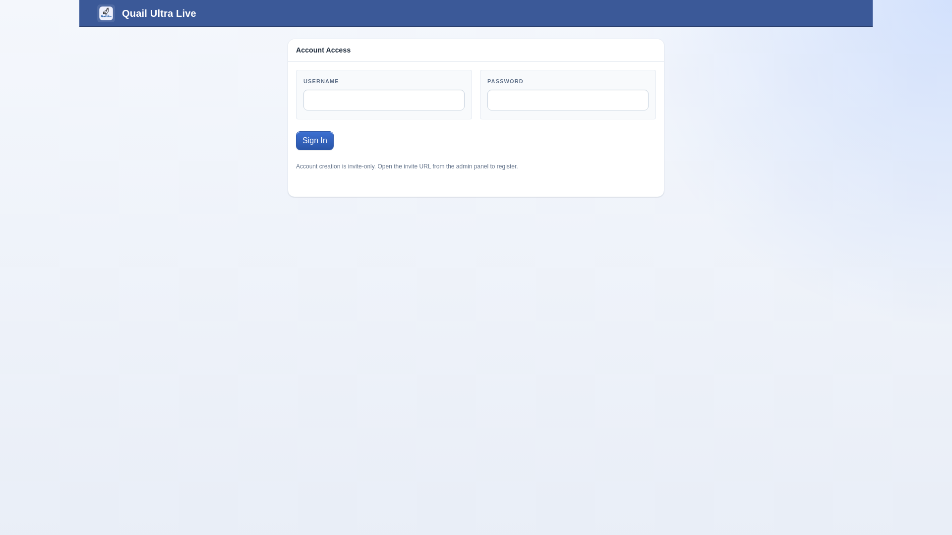 website screenshot of https://quailultra.com/