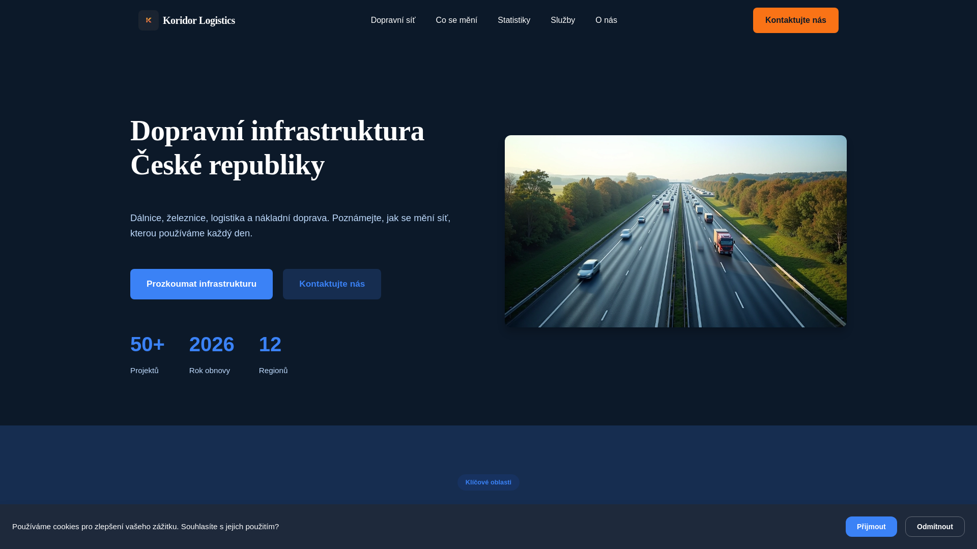 website screenshot of https://koridorlogistics.com