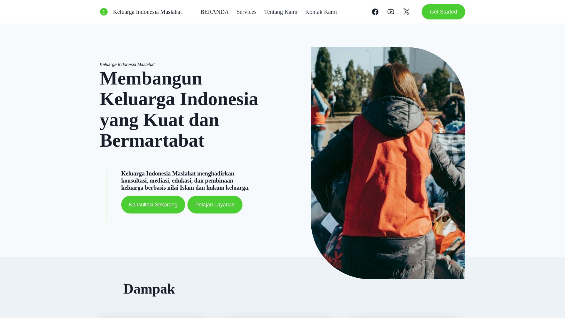 website screenshot of https://keluargamaslahat.net/