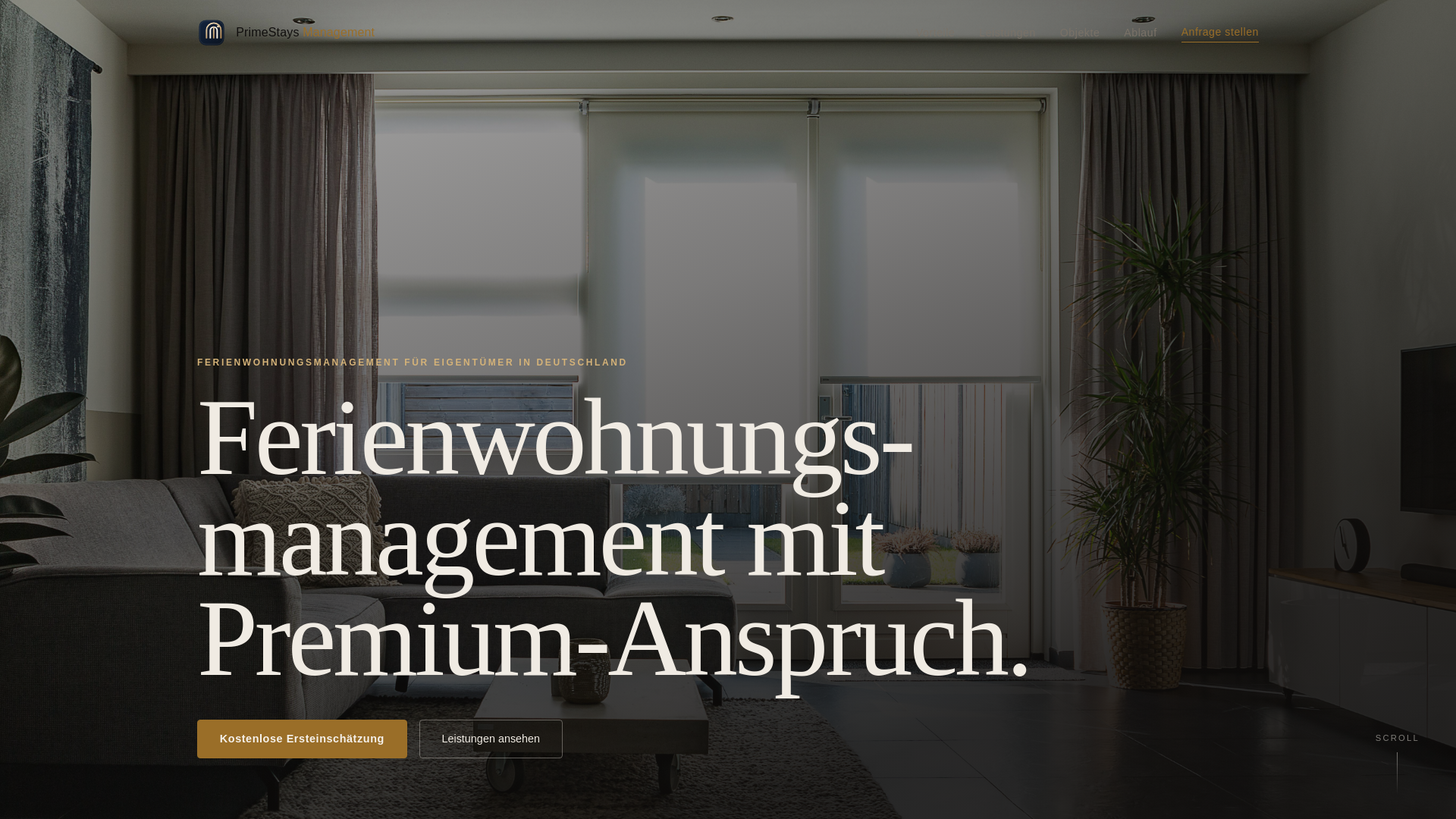 website screenshot of https://primestays-management.com