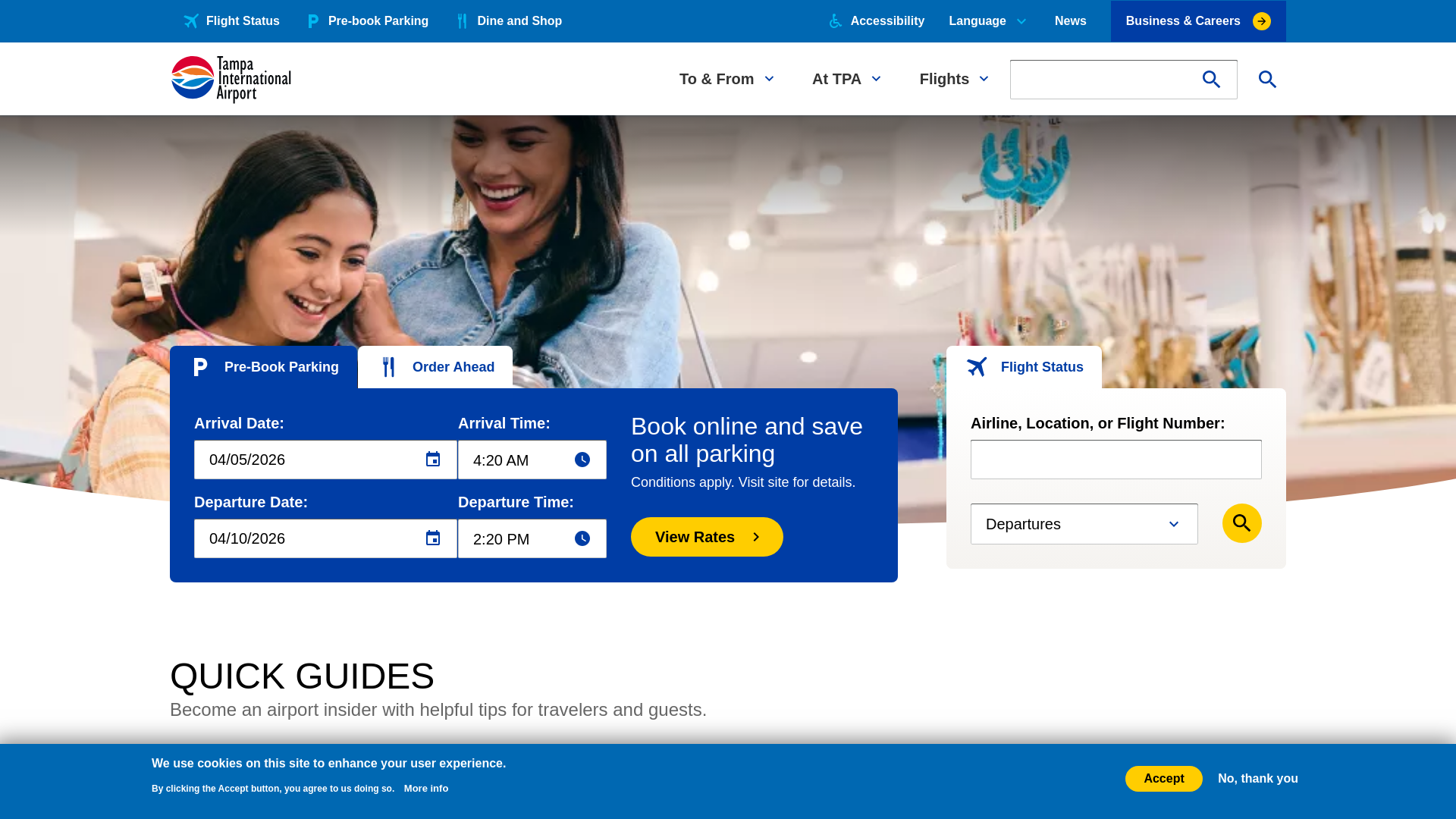 website screenshot of https://tampaairsport.com/